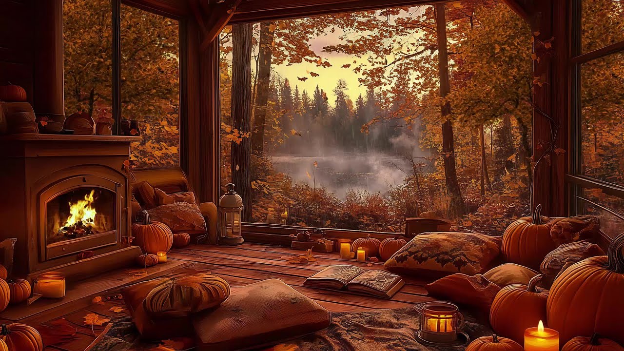 Autumn Cozy Cabin Ambience in the Woods