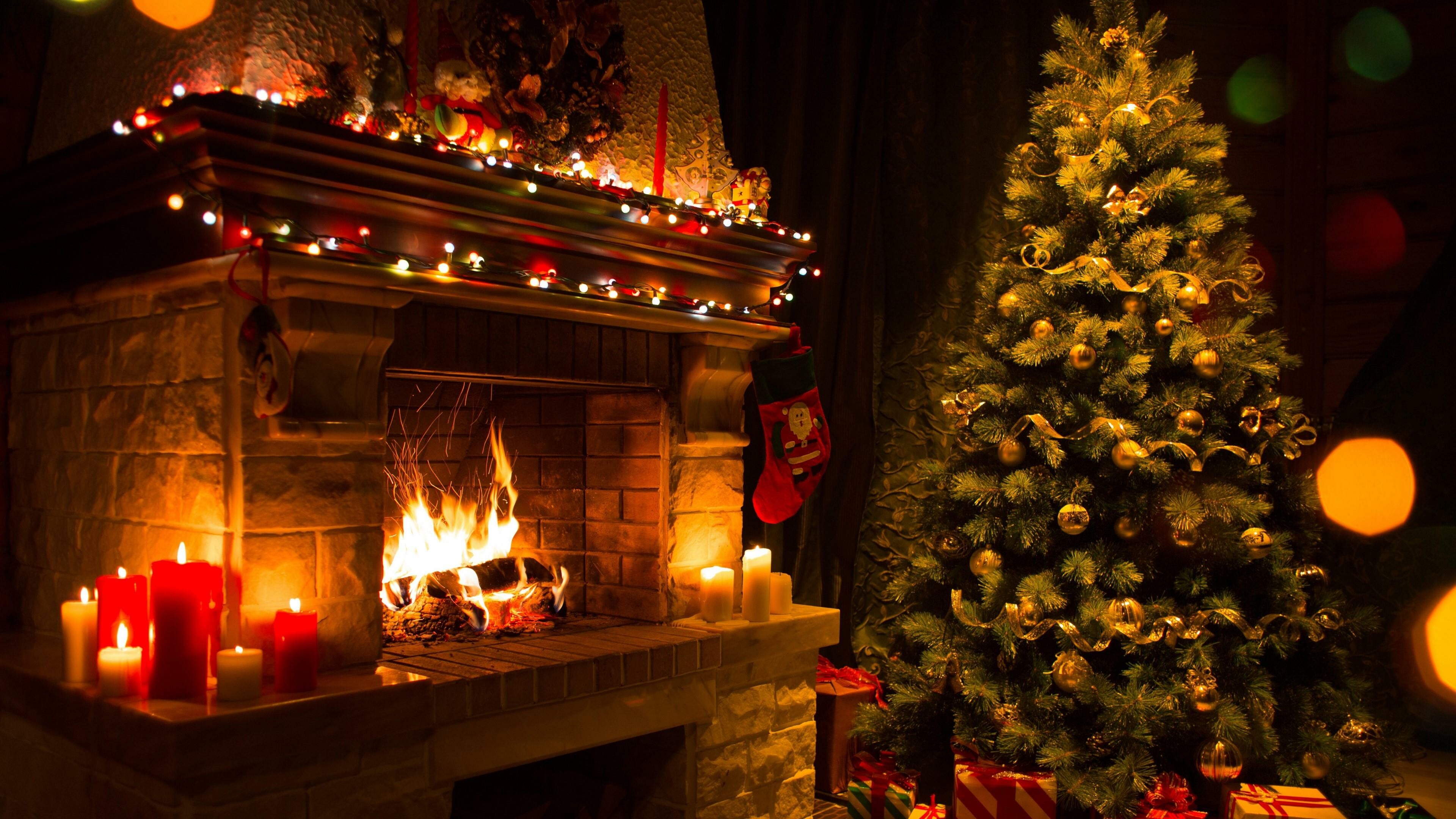 Christmas Fireplace Wallpaper