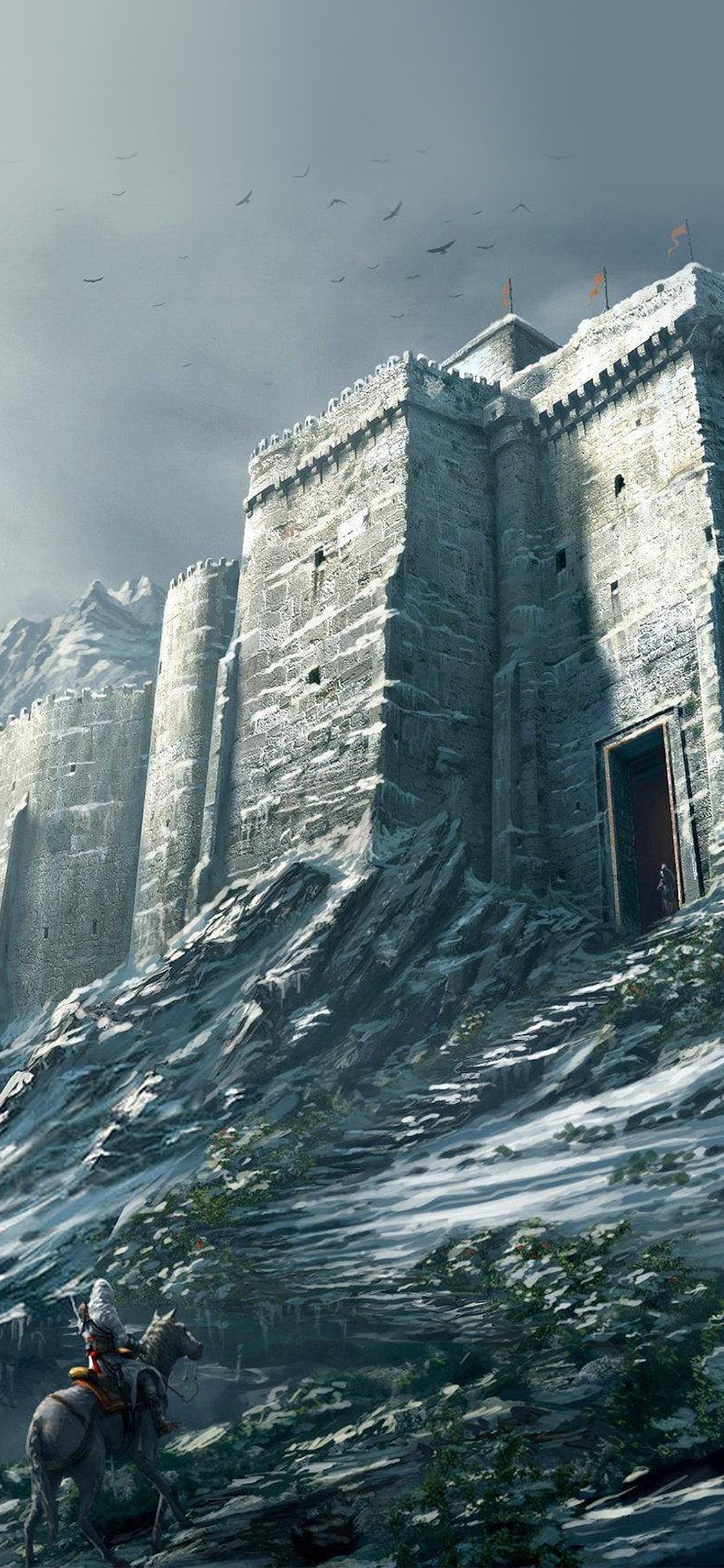 Illustration Castle Snow Winter Wallpaper