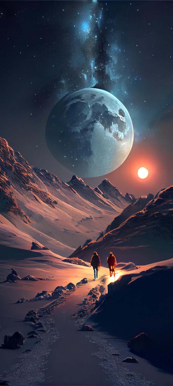 Walking in winter iPhone Wallpaper HD