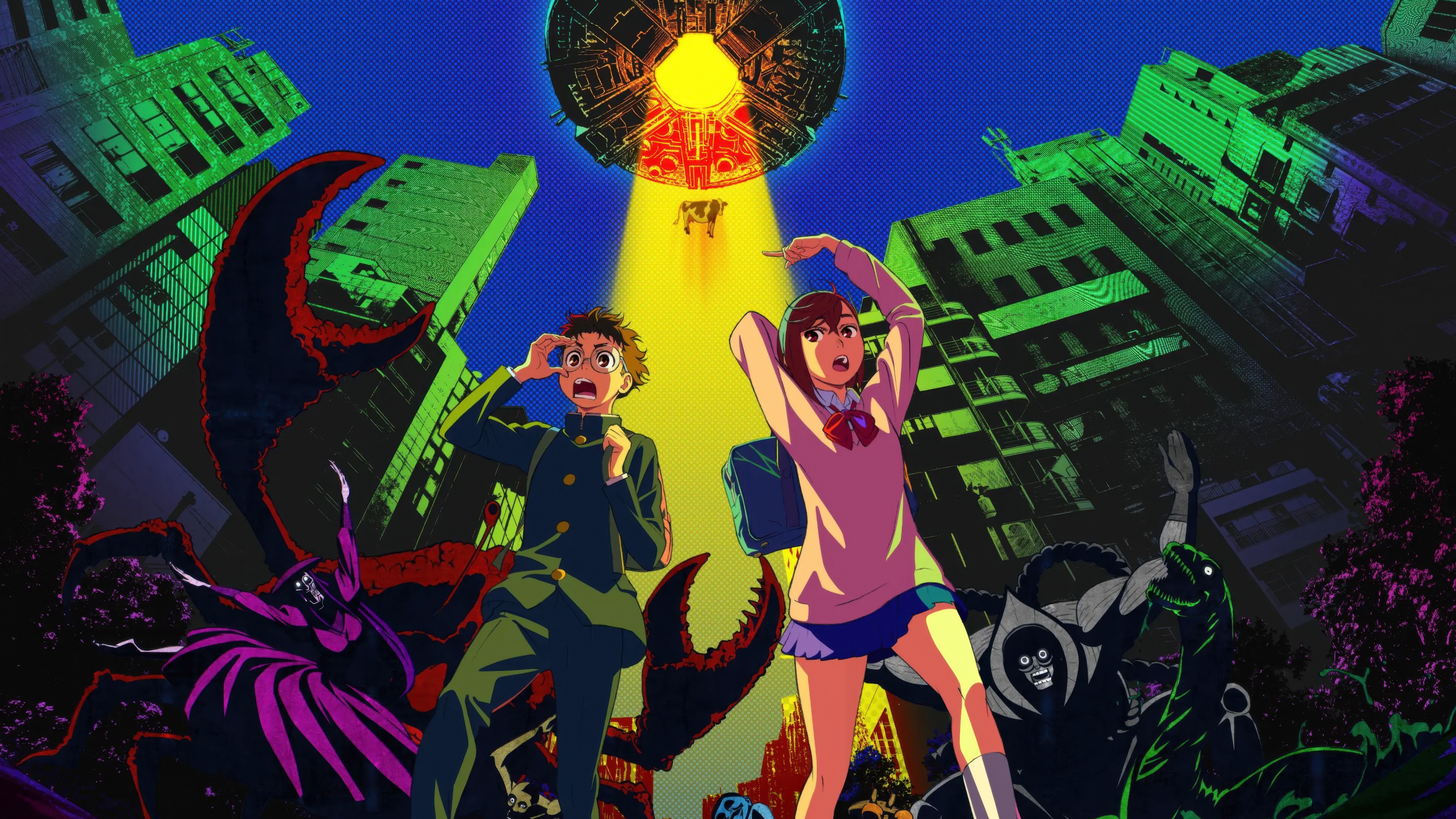 Dandadan Wallpaper 4K, Anime couple