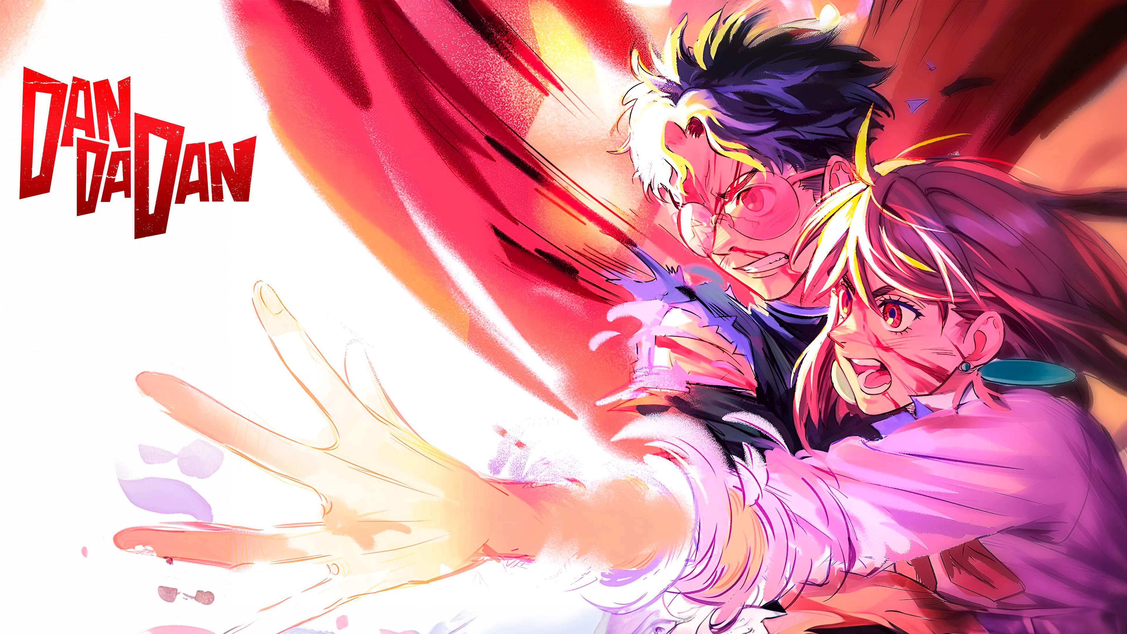 Momo (Dandadan) Wallpaper 4K, Okarun