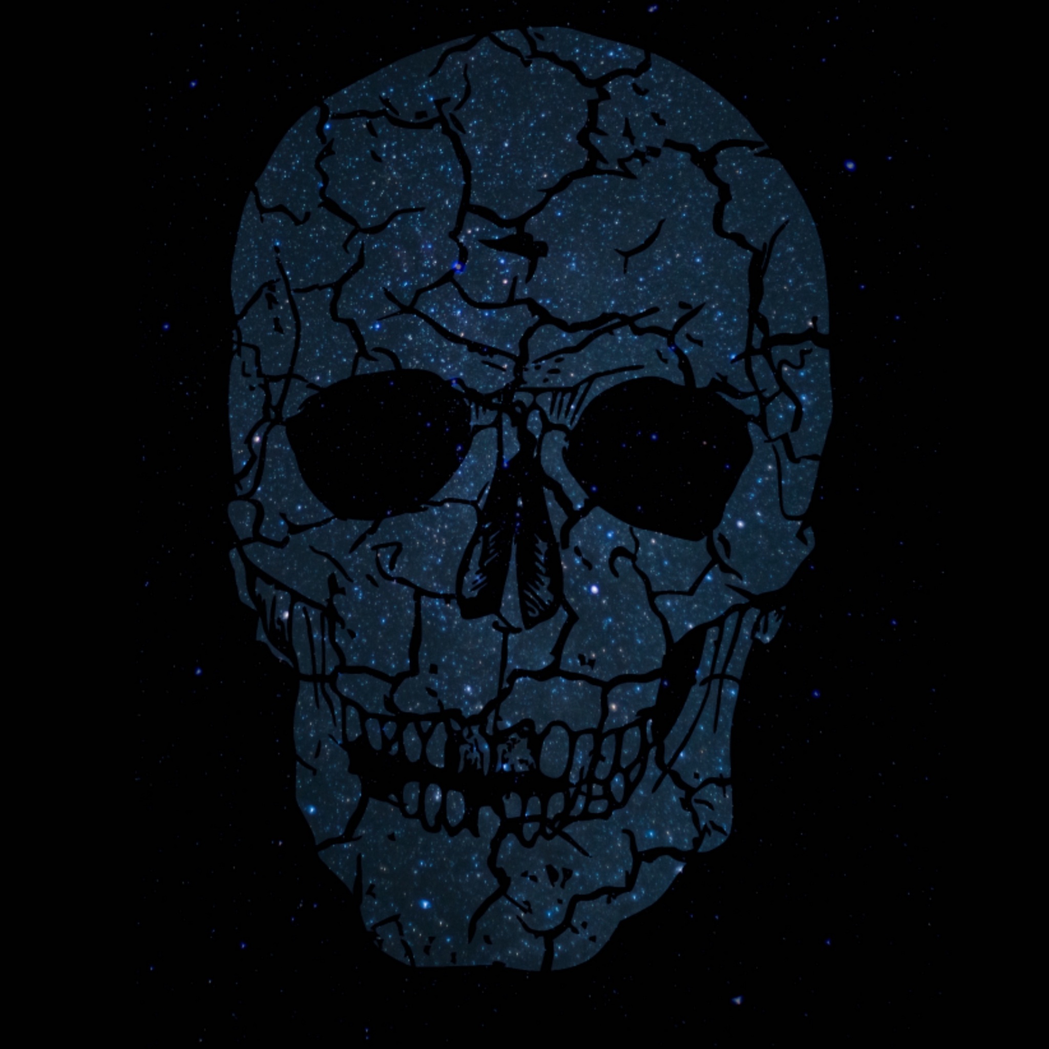 skull, shine, cracks, skeleton, dark 4k