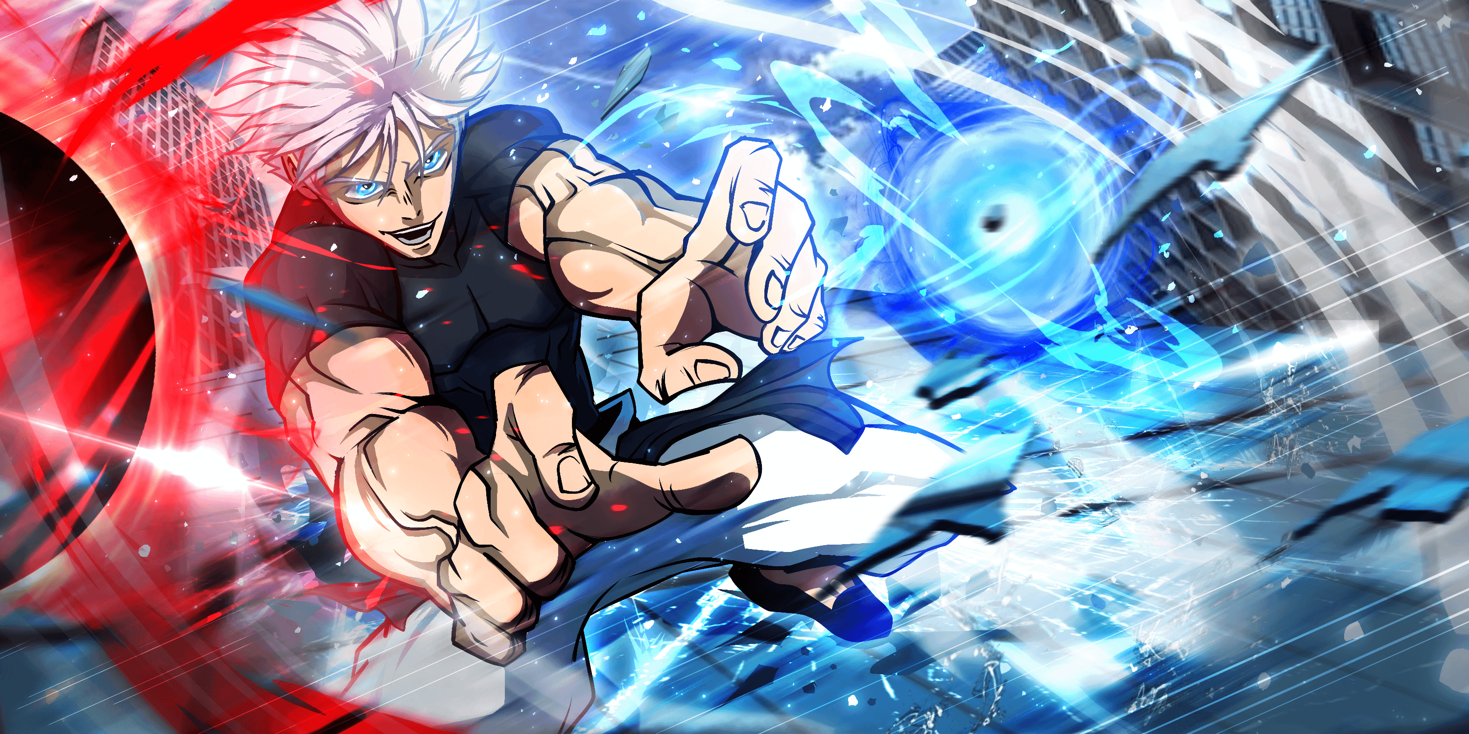 commissioned wallpaper of gojo for a friend, thought id share it here!