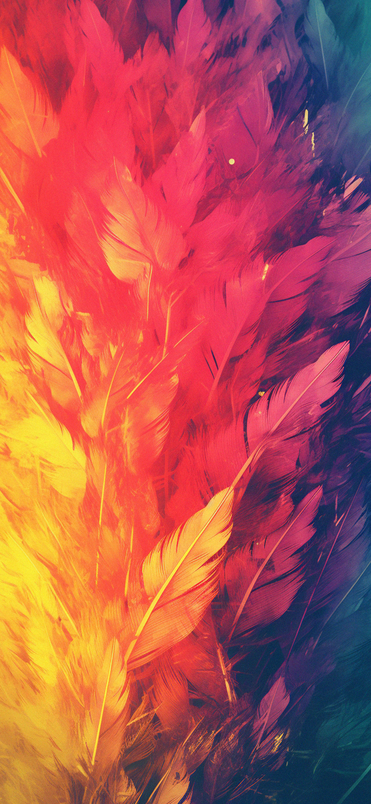 Rainbow Feathers Pattern Wallpaper