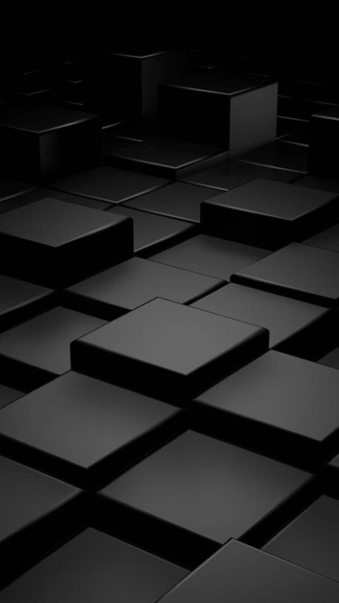 3D Apple iPhone Dark Cubes Wallpaper