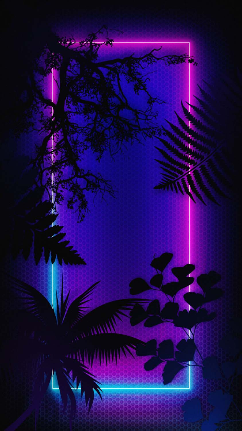 Neon Frame Rectangle iPhone Wallpaper HD