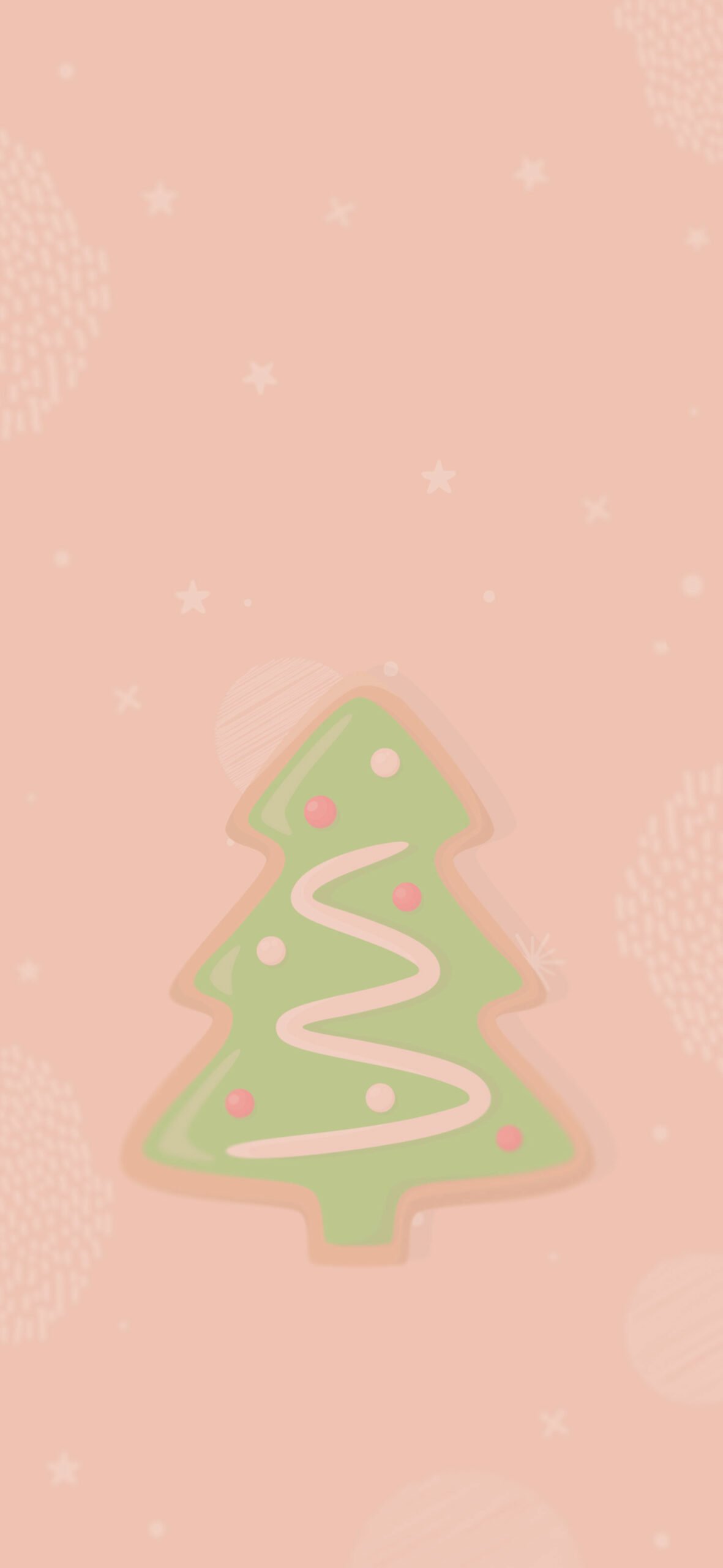 Whimsical Christmas Tree in Soft Pink Wallpaper