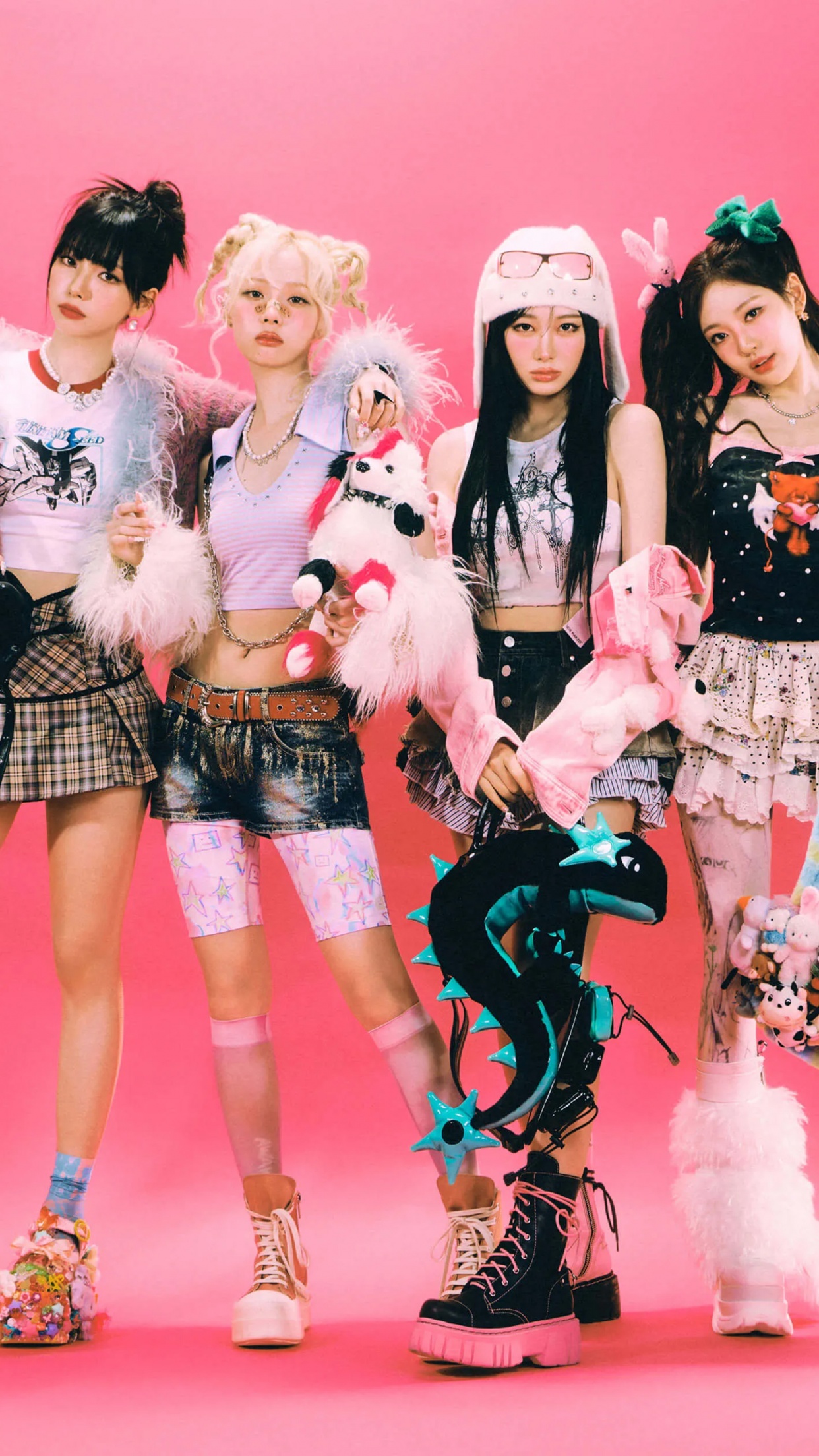 aespa Wallpaper 4K, Pink background, 5K