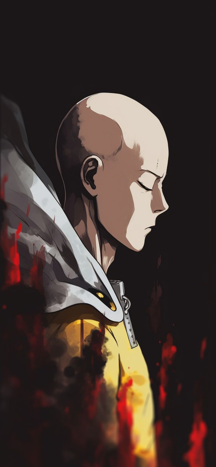 One Punch Man Saitama Black Wallpaper