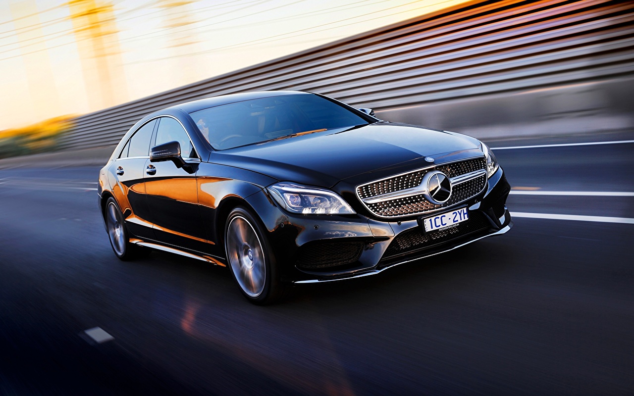 Wallpaper Mercedes Benz Black Driving Auto