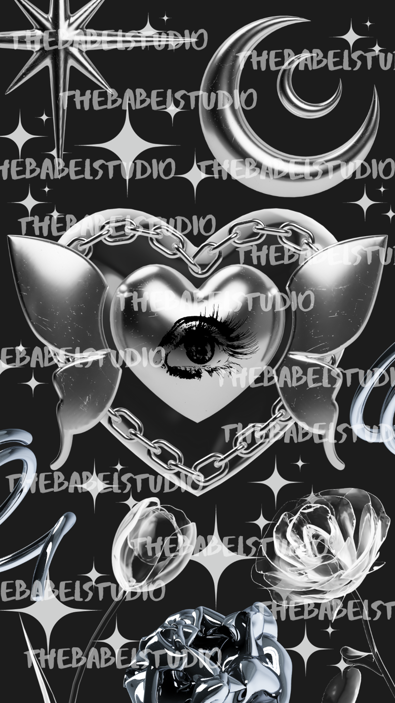 Metal Y2K Wallpaper Collage for Phone