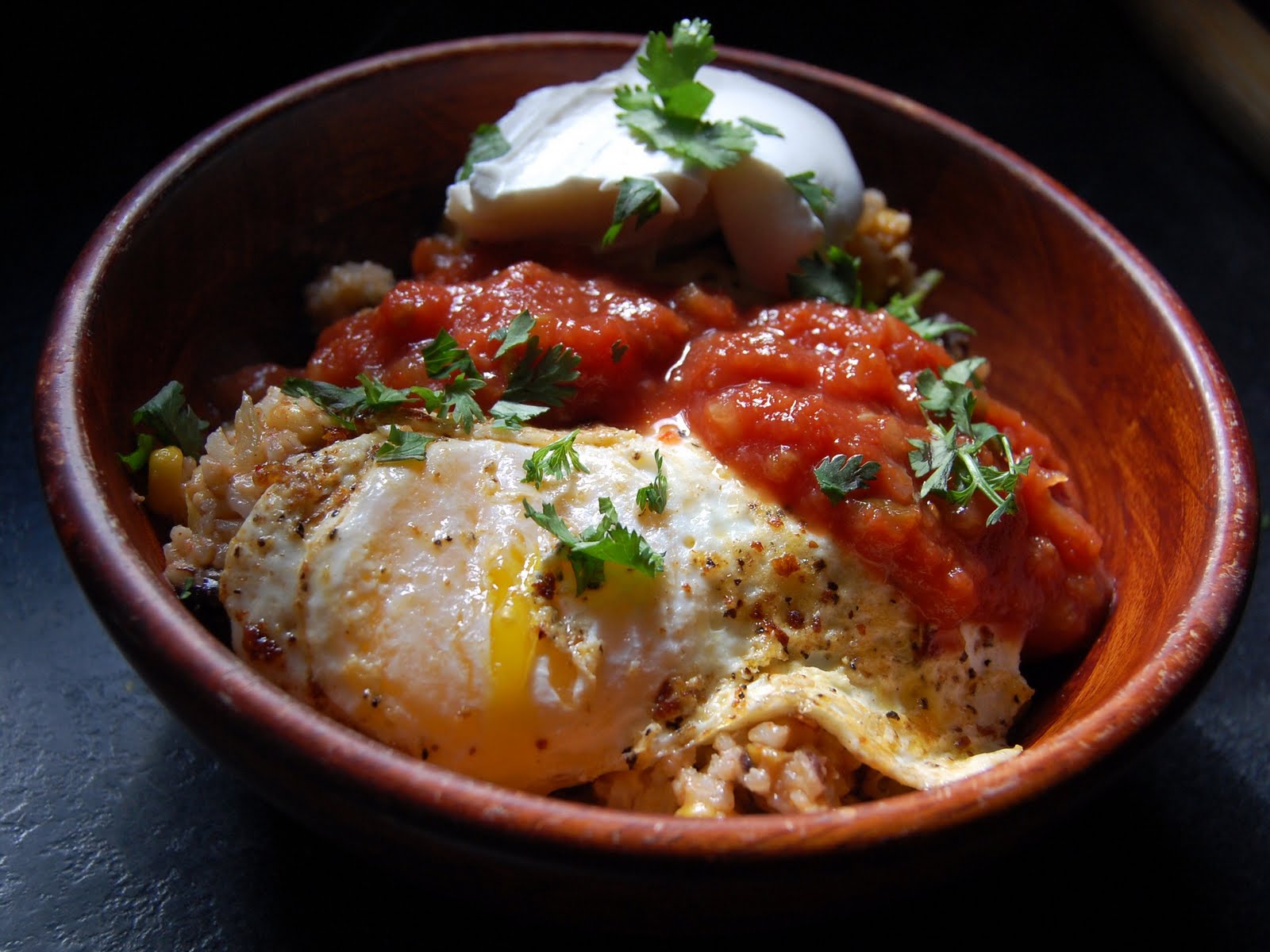 Mexican Rice Bowls with Fried Eggs