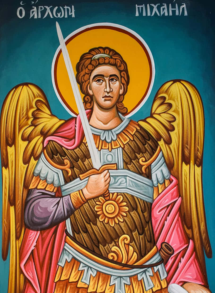 Painting Of An Angel Holding A Sword