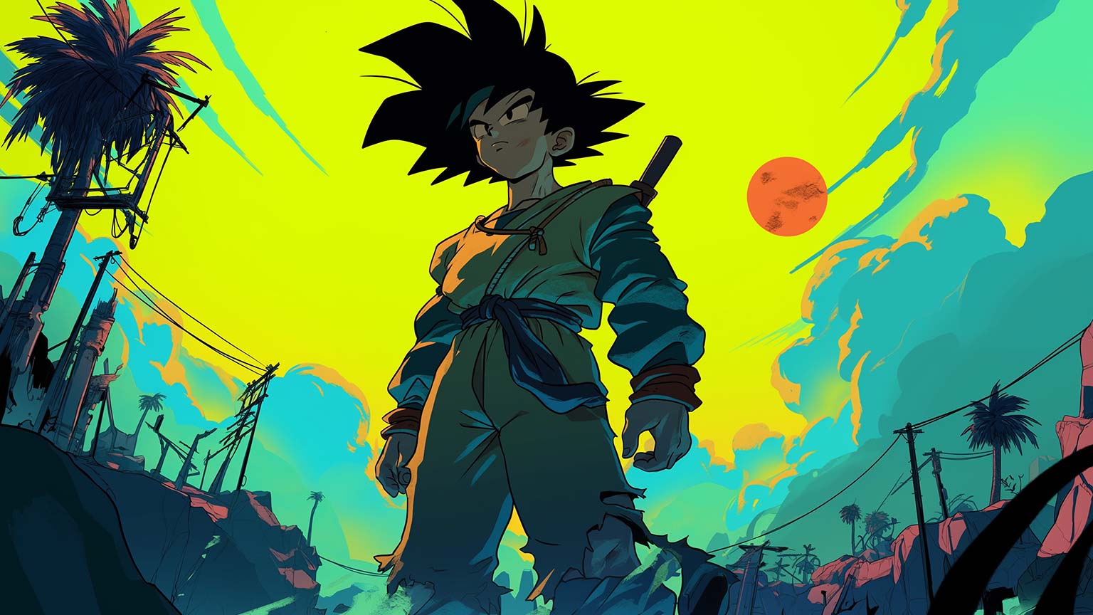 Dragon Ball Goku Basquiat Desktop