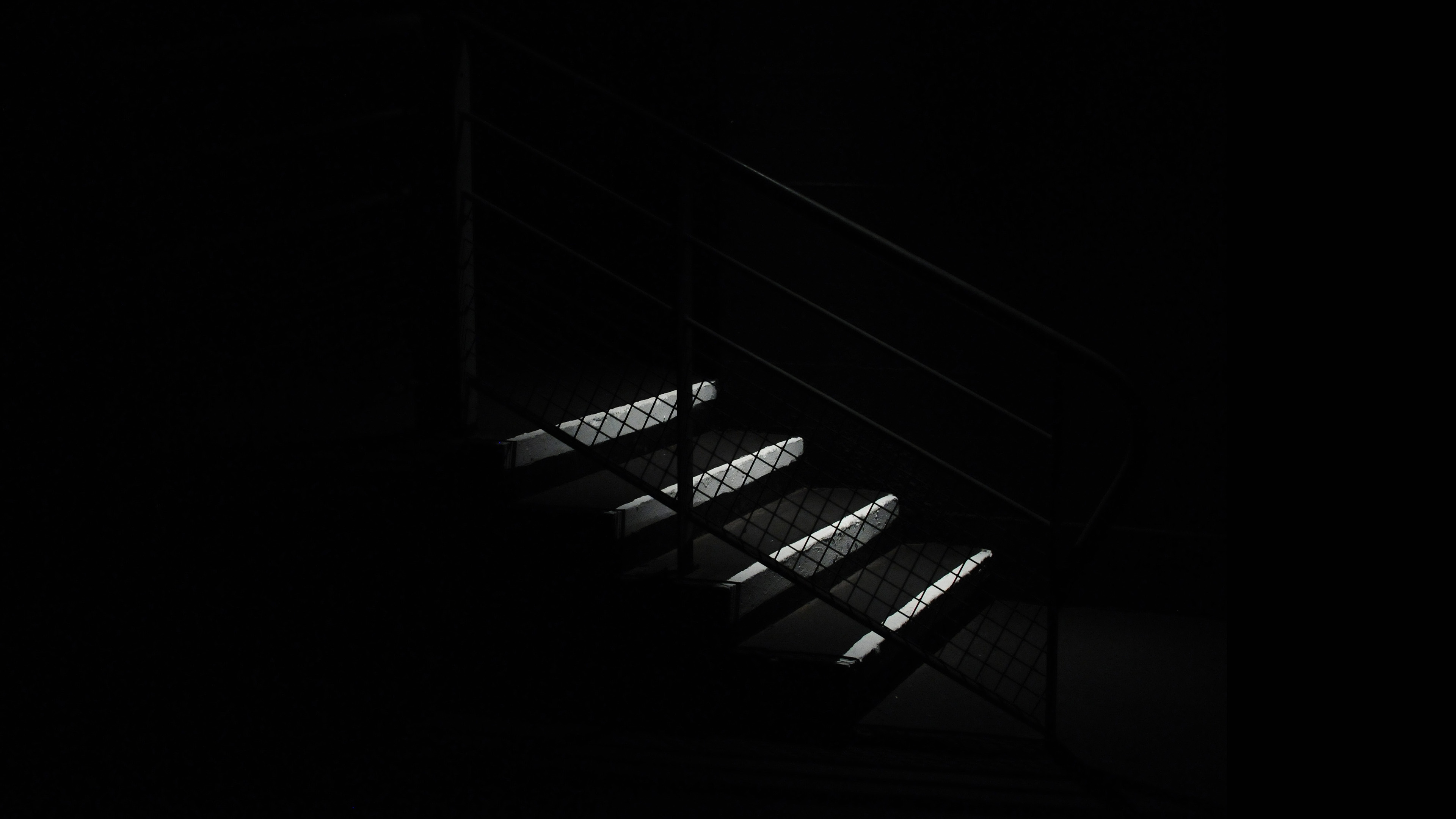 Dark Stairs Minimal Simple City Bw
