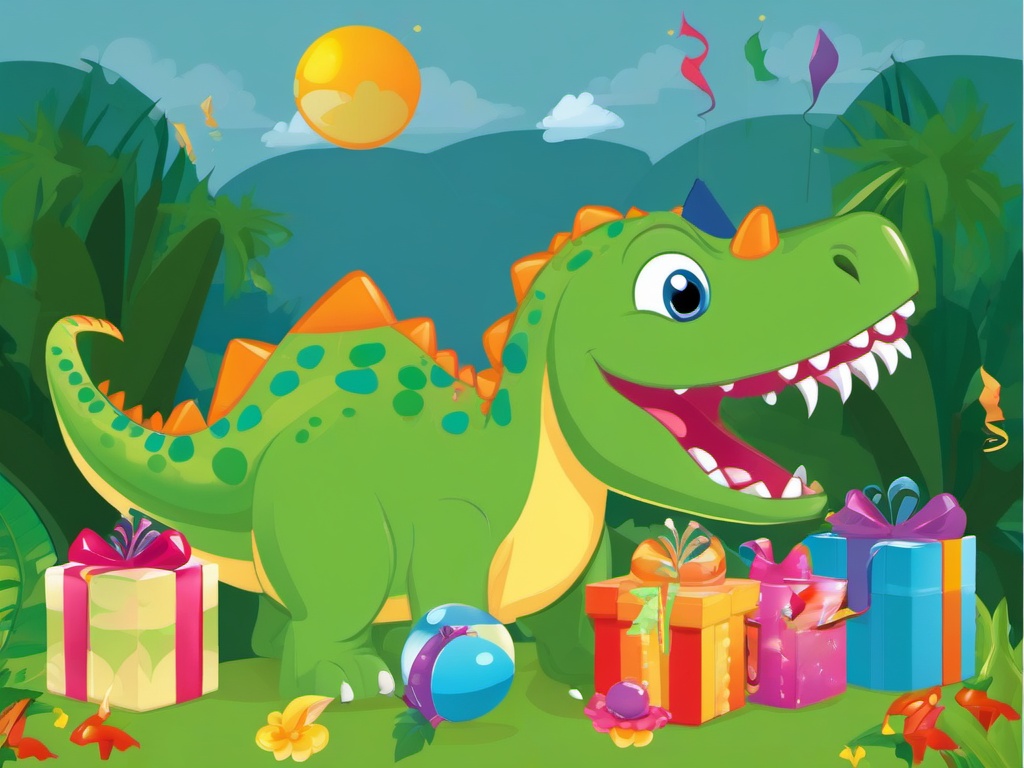 Dinosaur Birthday Illustration