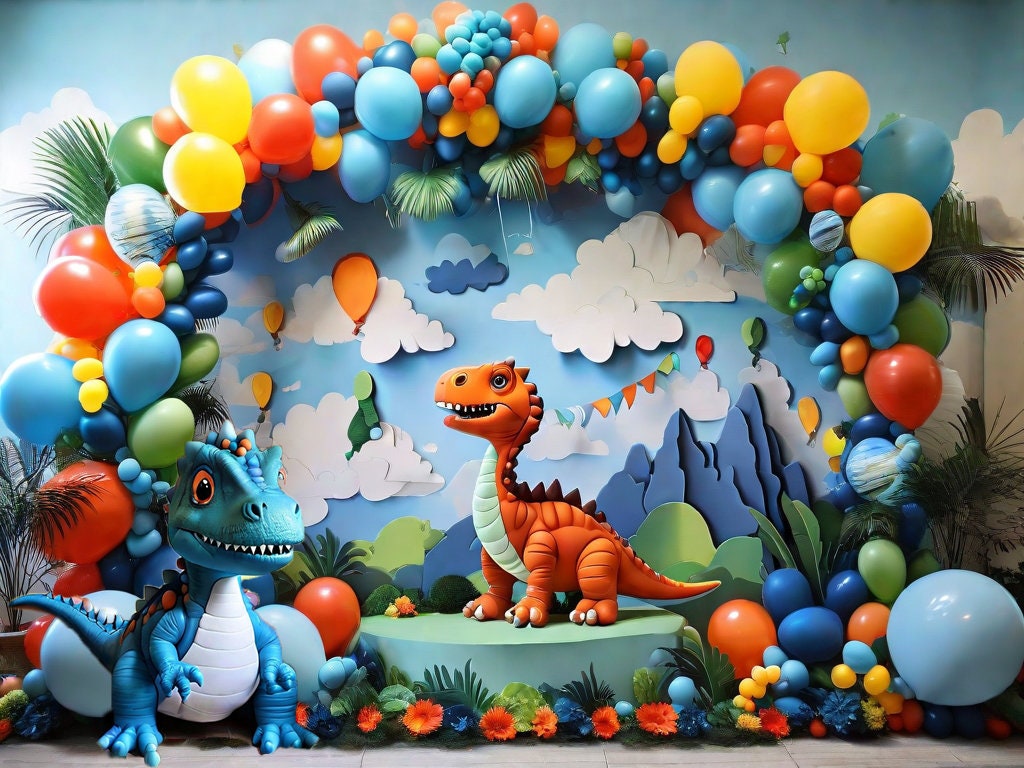 Birthday Backdrop for Kids Dino Party
