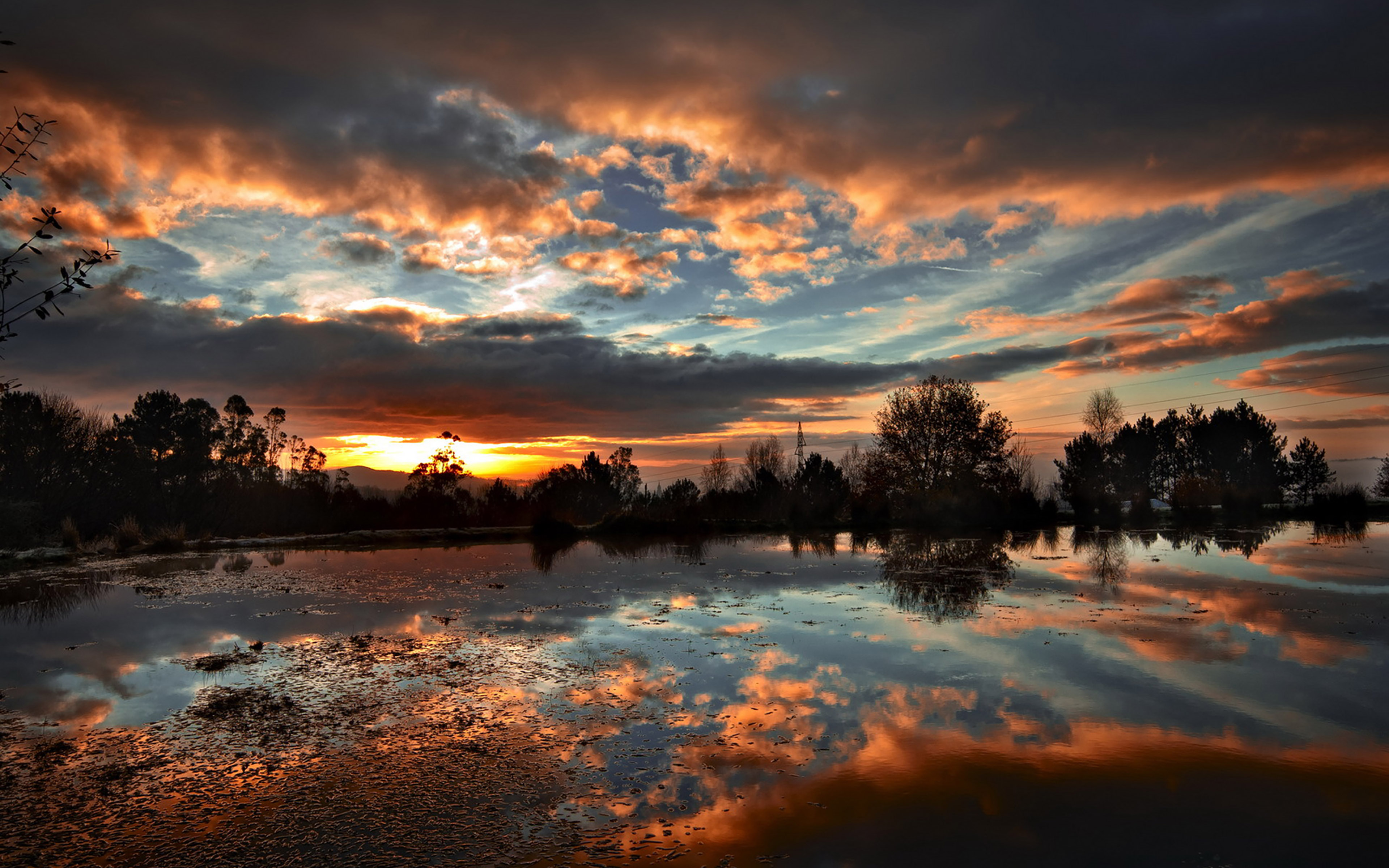 Sunset Lake Night Dark Nature
