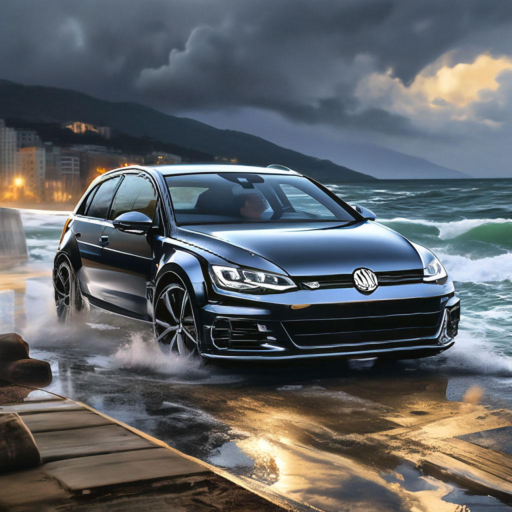 Hyper realistic Volkswagen golf 4