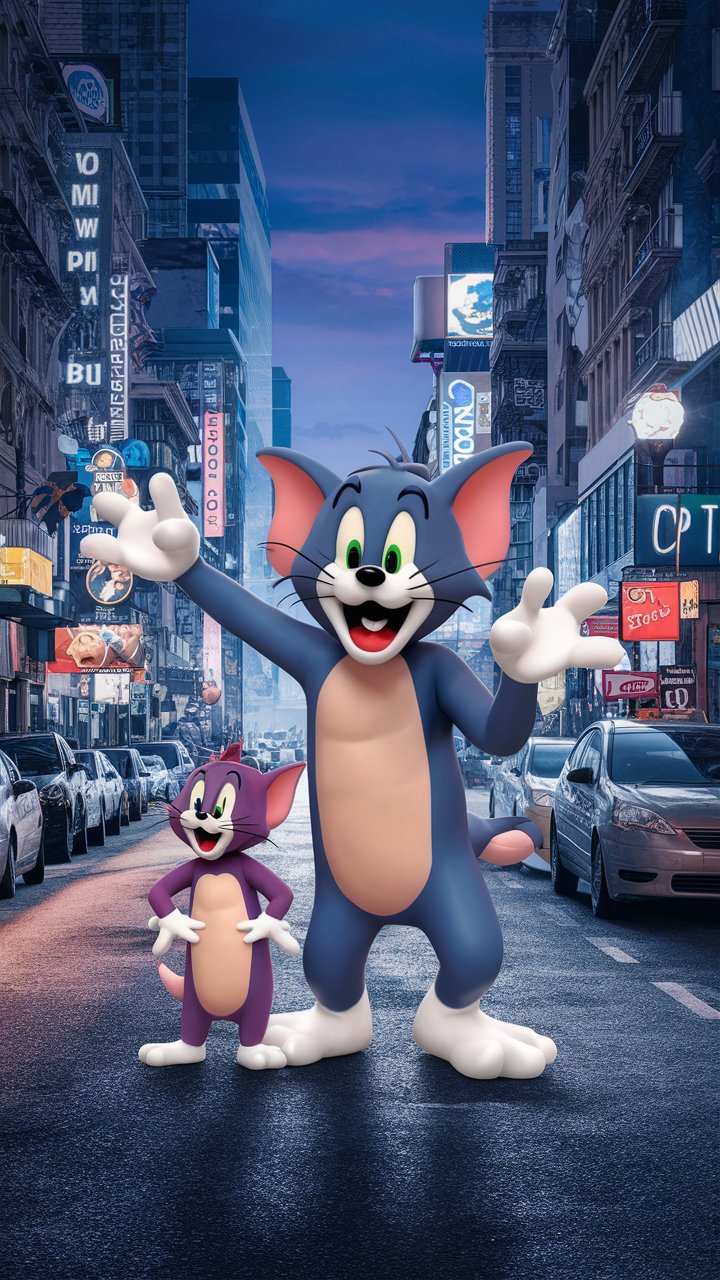 Tom and Jerry Cartoon Illustration