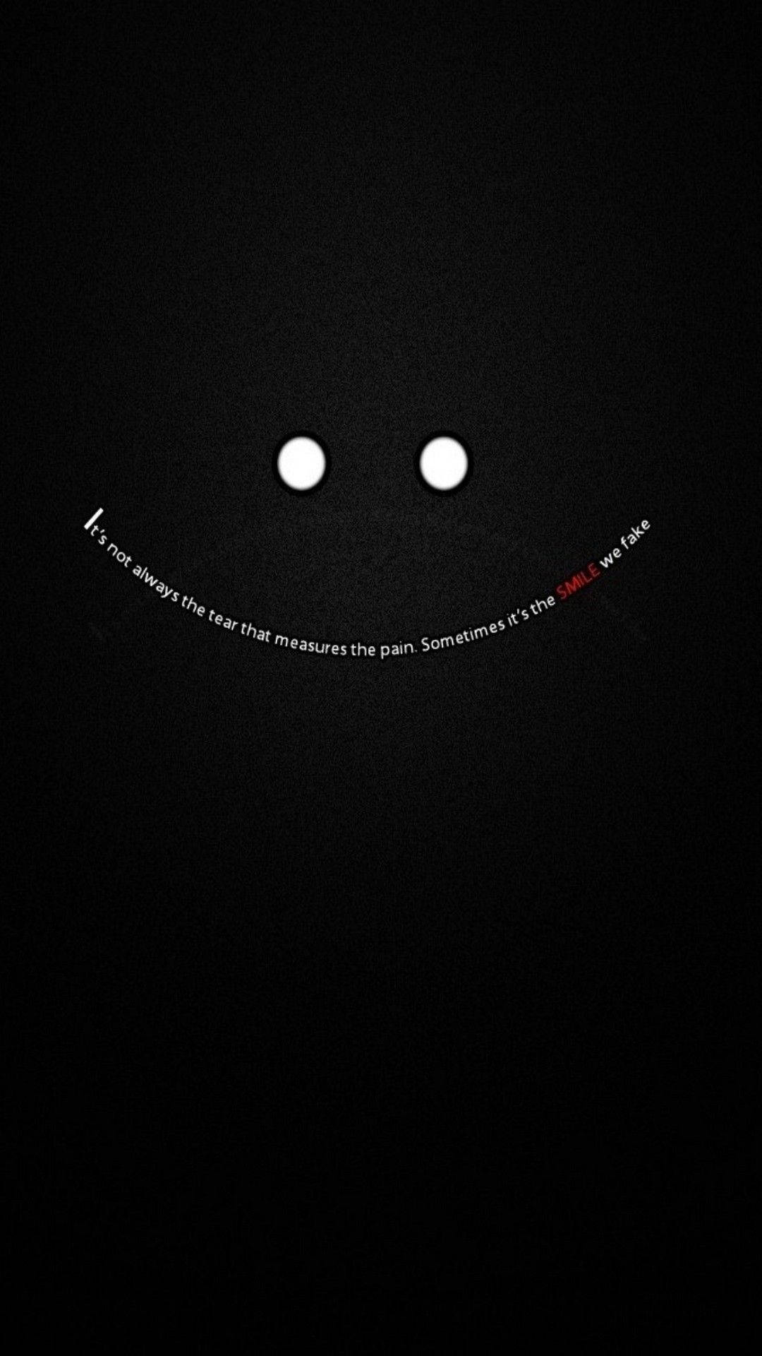 Dark Android Fake Smile Quote Wallpaper