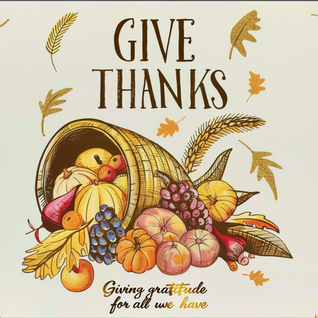 Gratitude Harvest Thanksgiving Backdrop