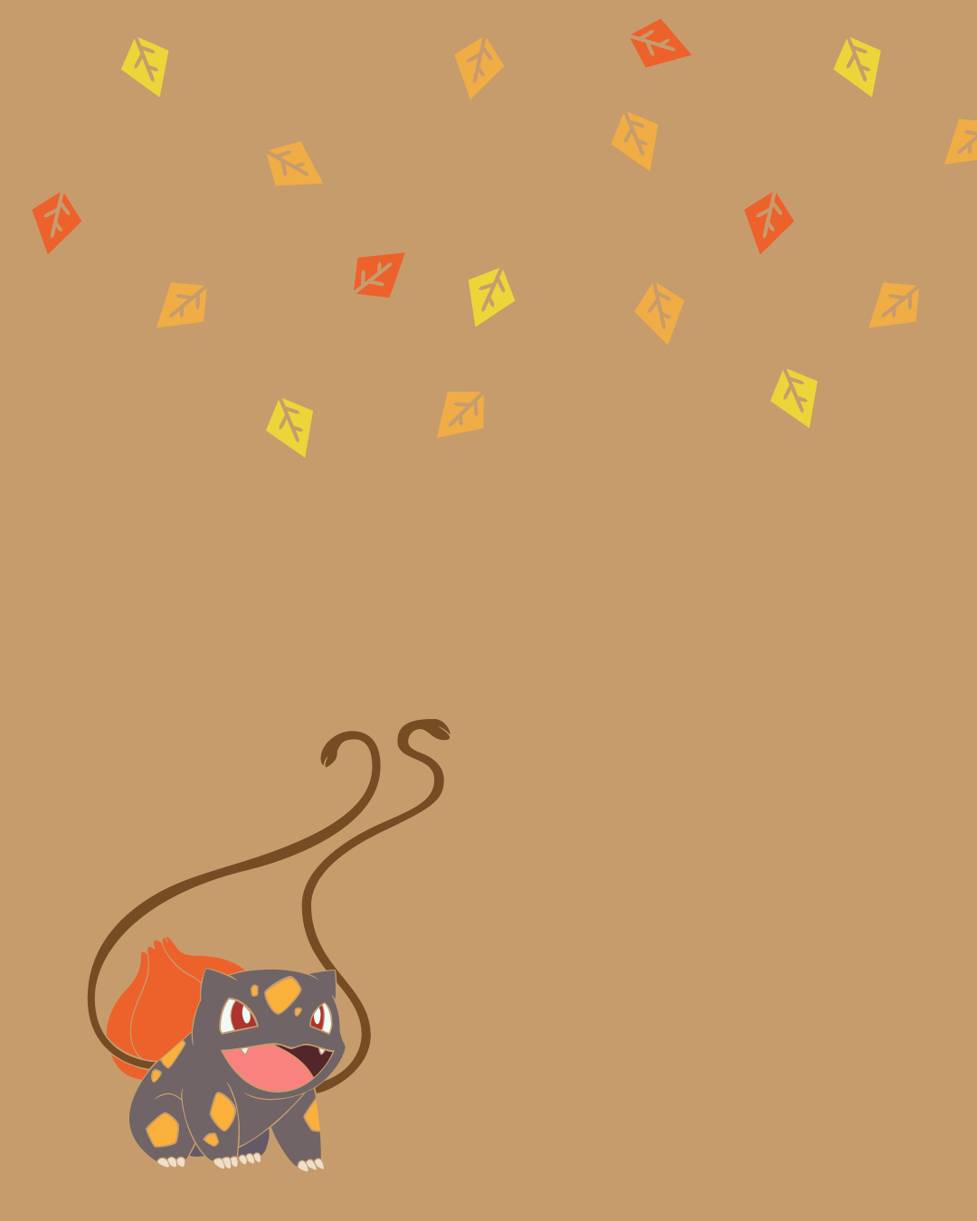 Happy little autumn themed Bulbasaur