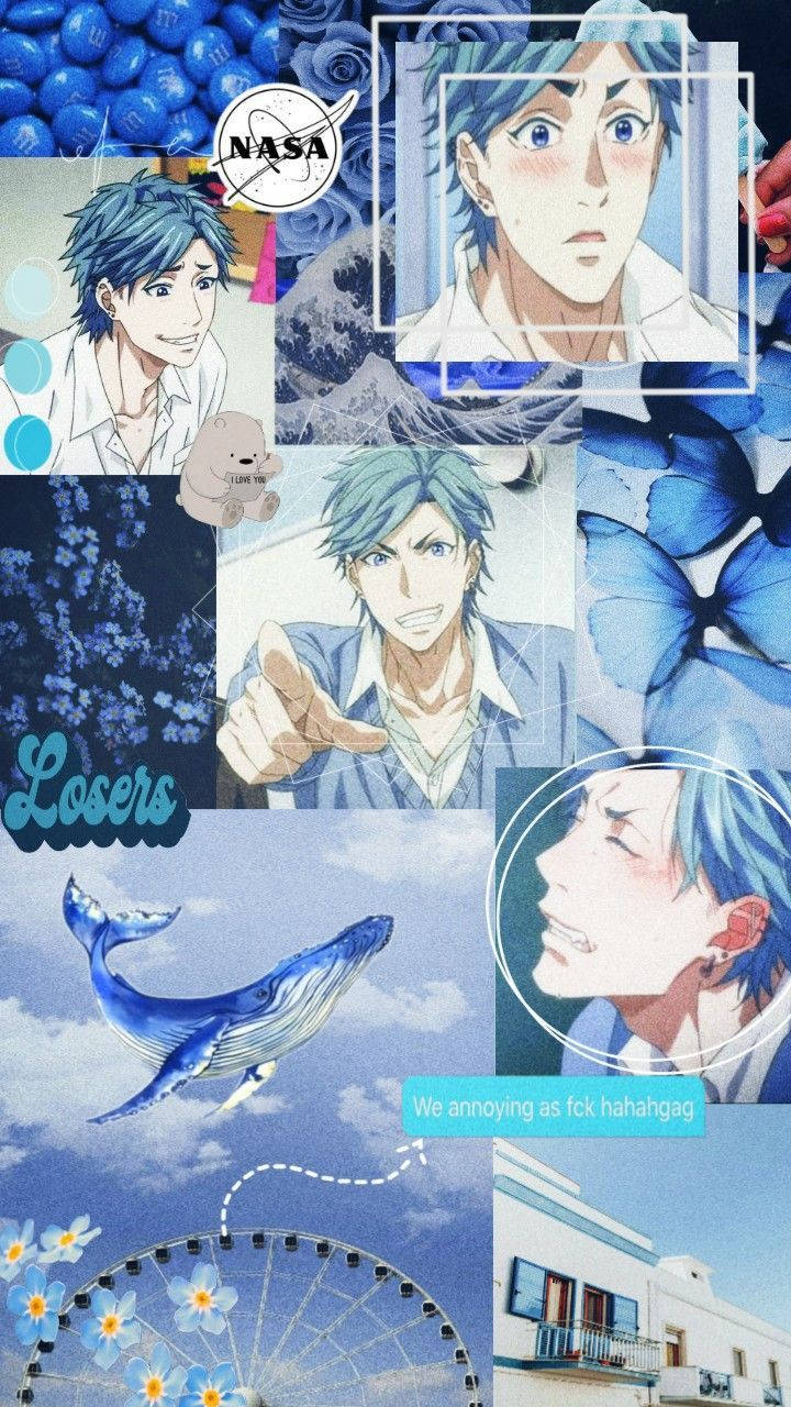 Blue Collage Art Wallpaper