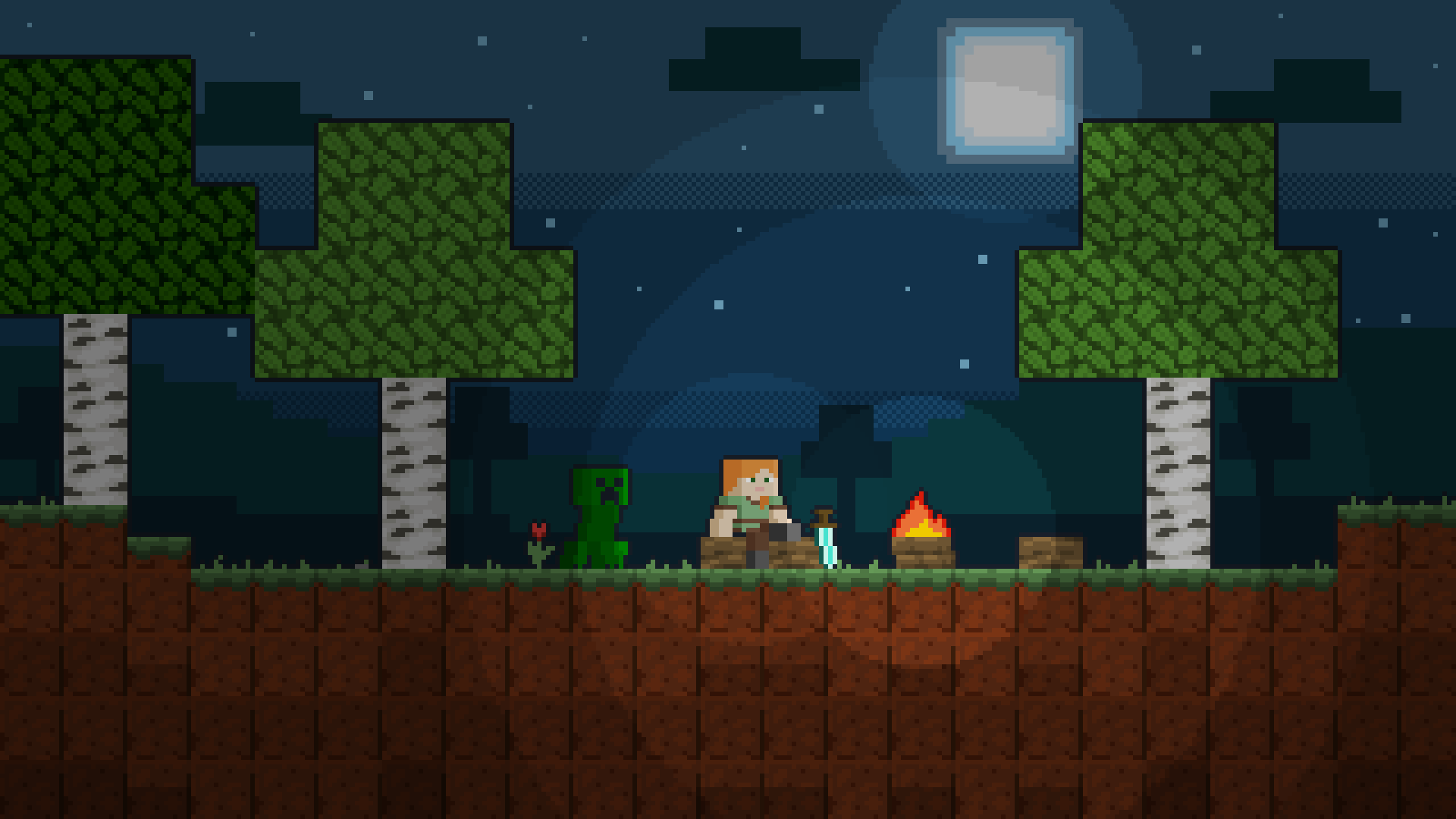 A peaceful night Pixel art