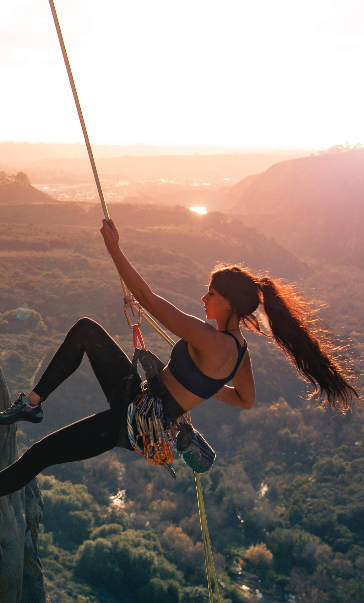 Fearless Female Rock Climber
