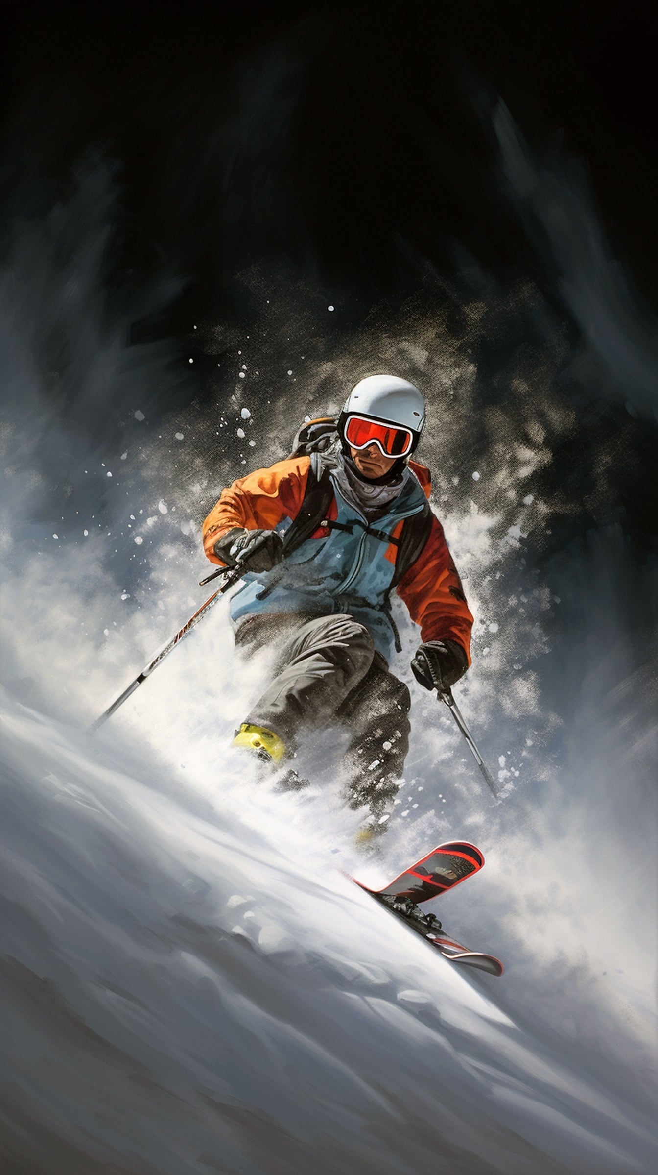 Free picture: Man extreme skier skiing