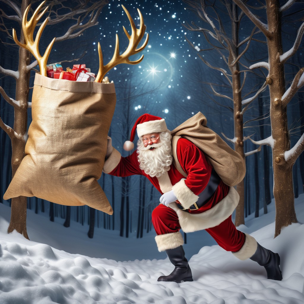 Santa Claus Emerges from Christmas