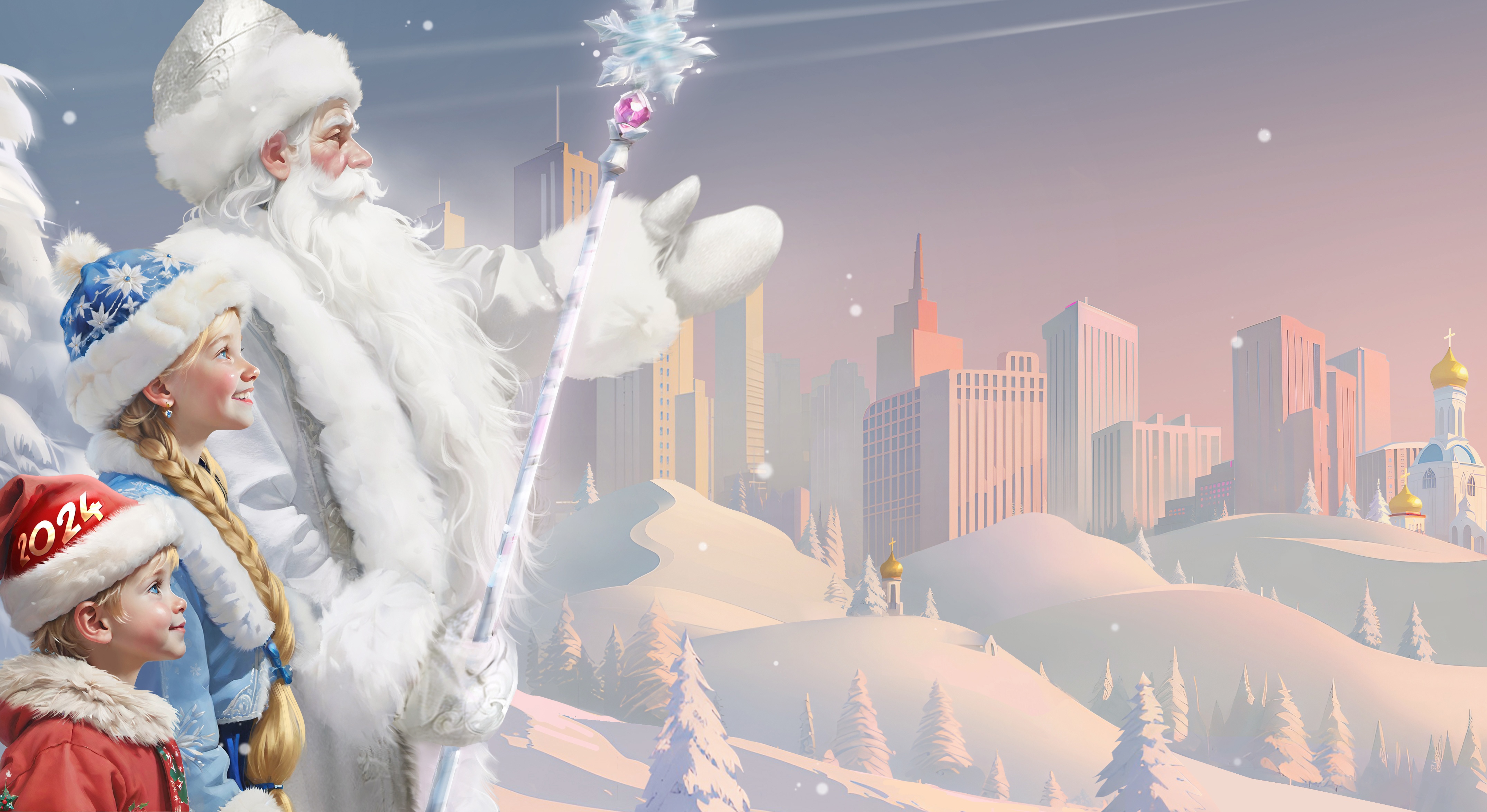 Wallpaper winter, girl, snow, the city