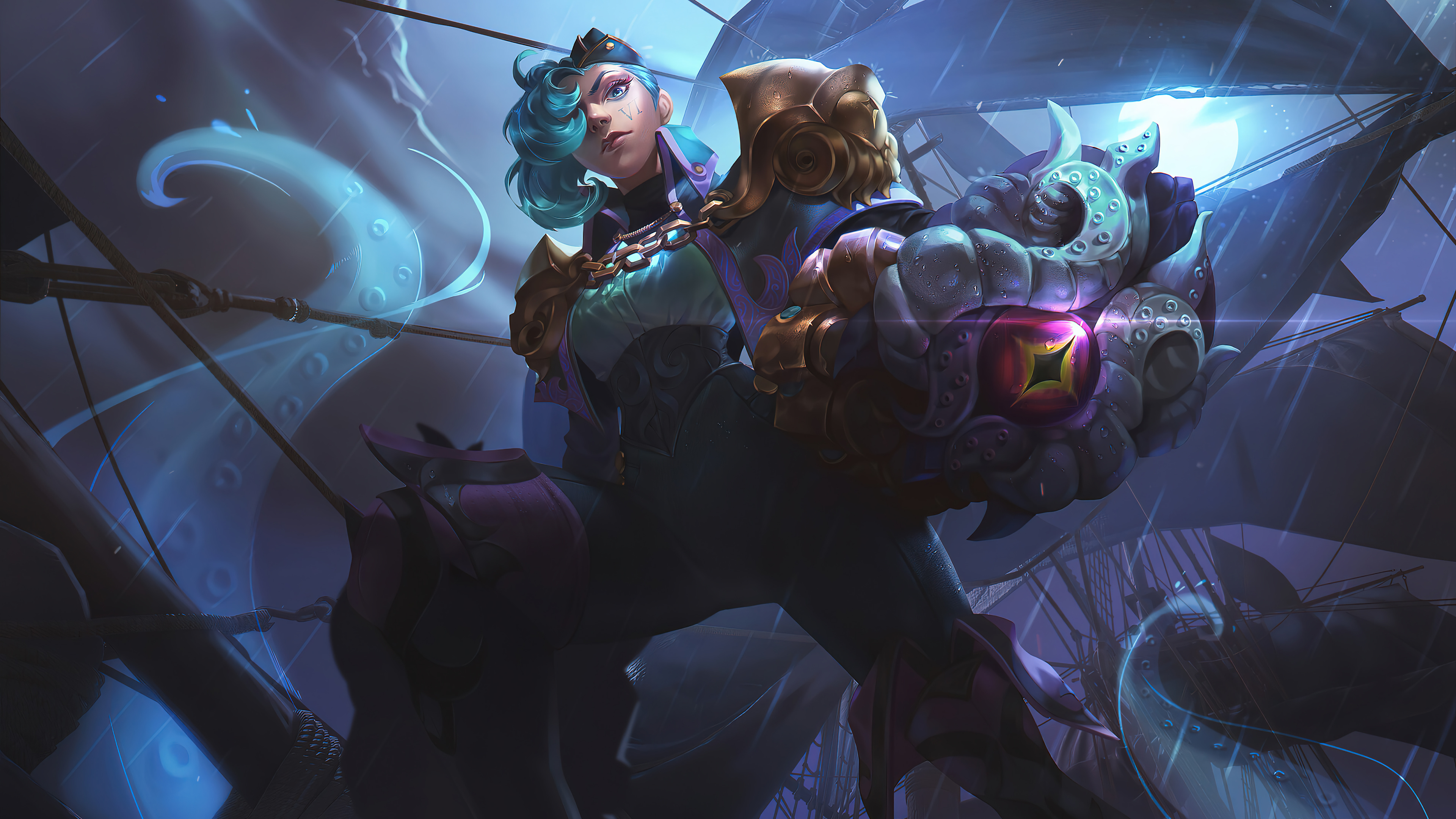 Vi Dark Water LoL Art Wallpaper 4K HD