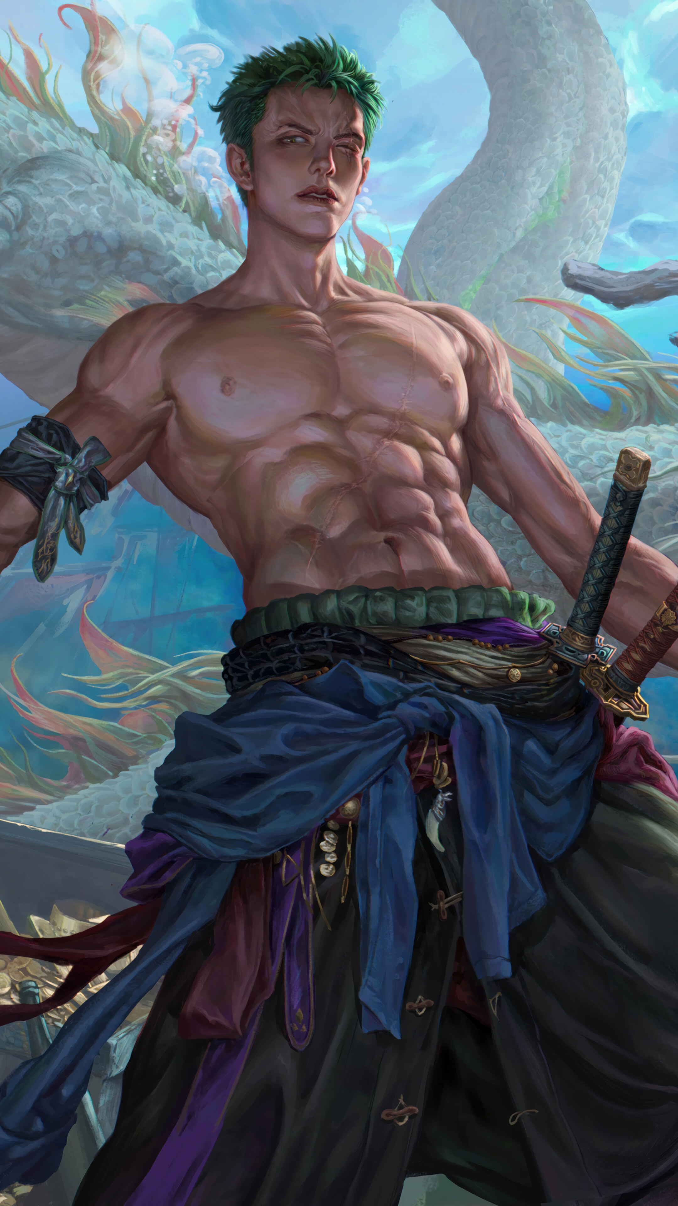 Roronoa Zoro Katana Dragon One Piece 4K