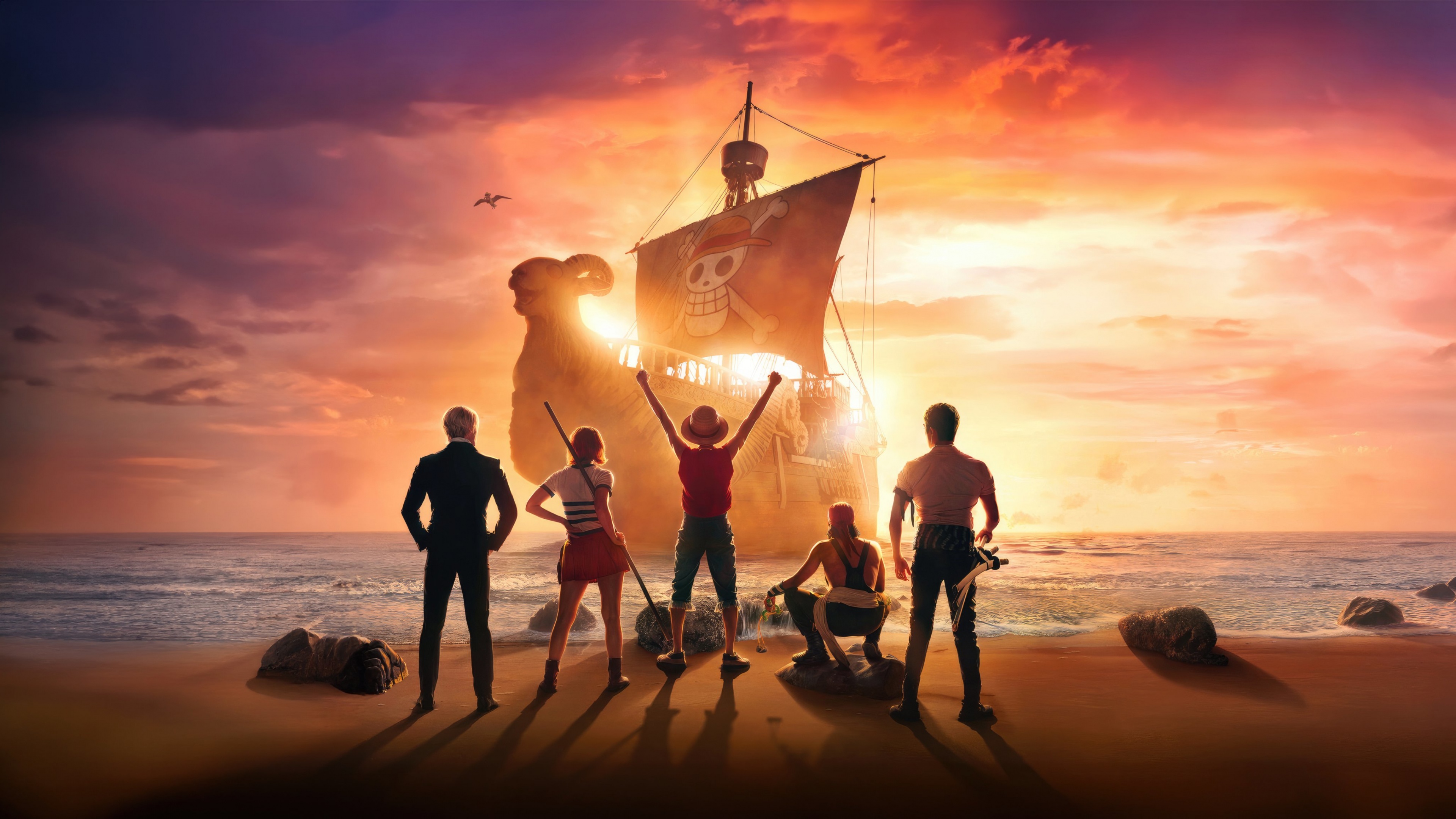 Straw Hat Pirates Wallpaper 4K, One Piece, Netflix series