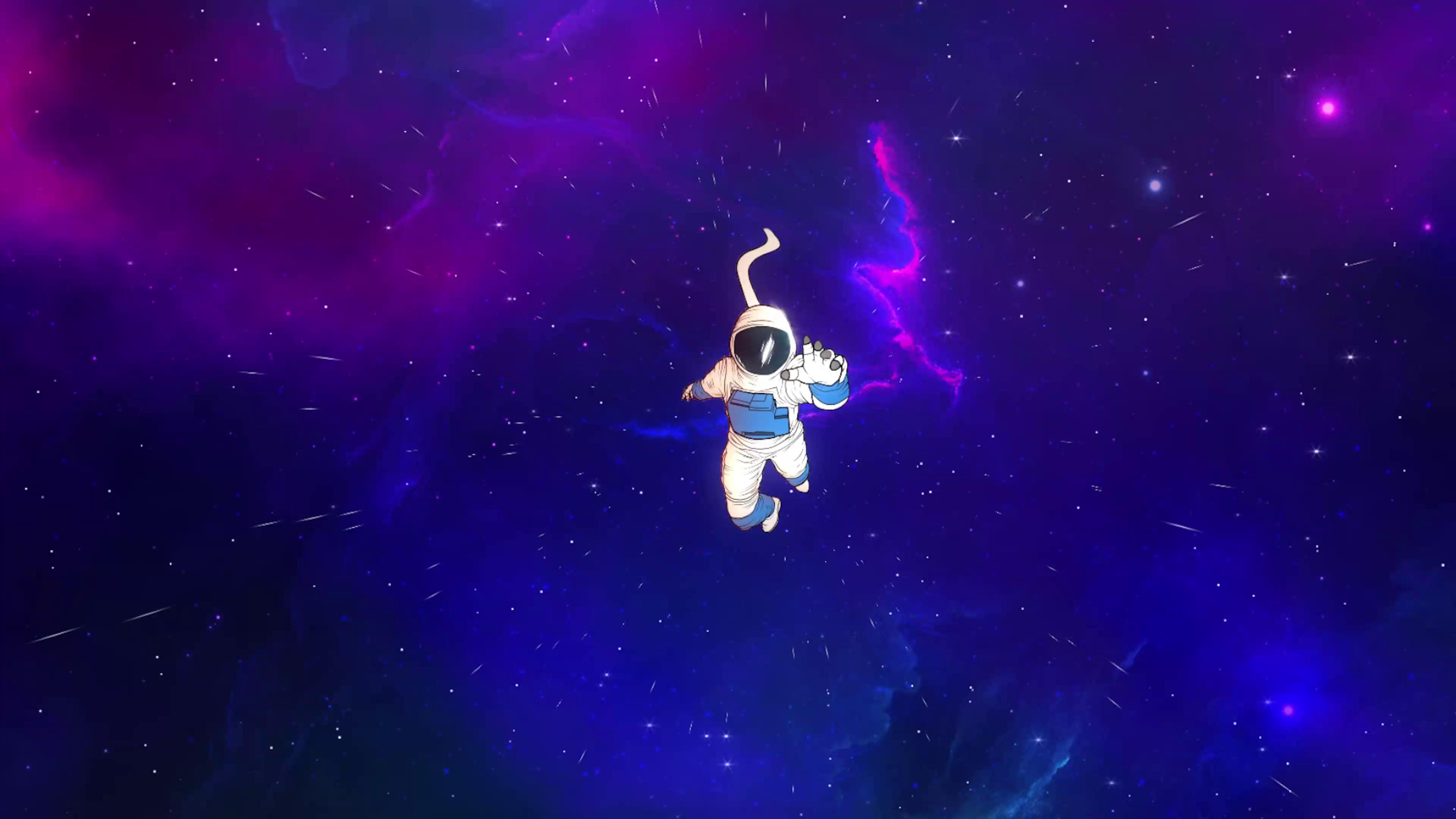 Astronaut in Blue Space Live Wallpaper