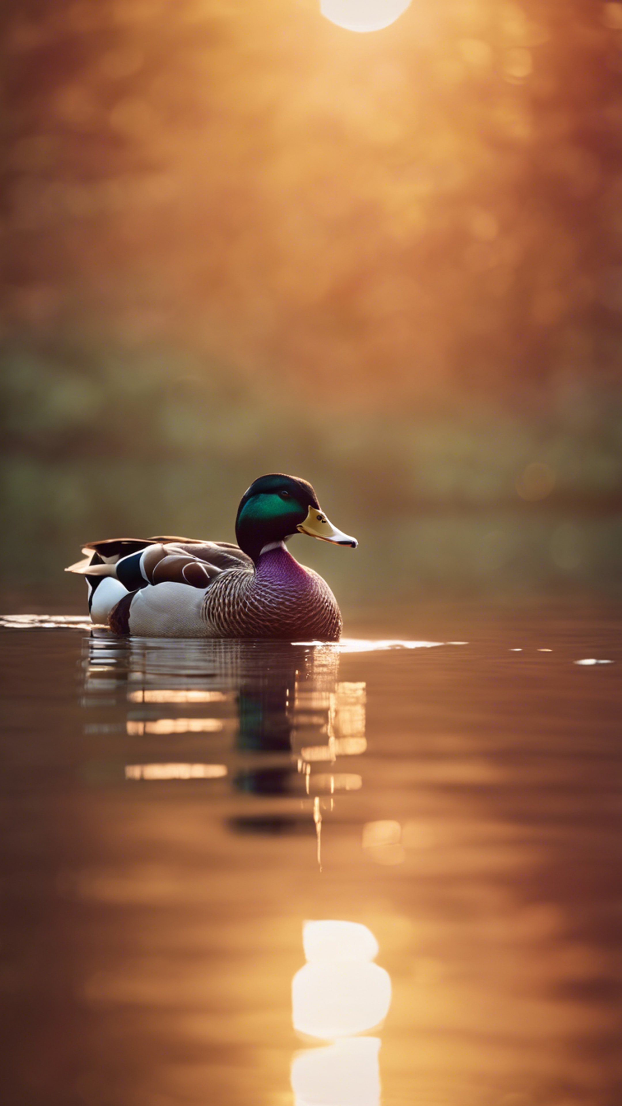 A majestic duck swimming peacefully