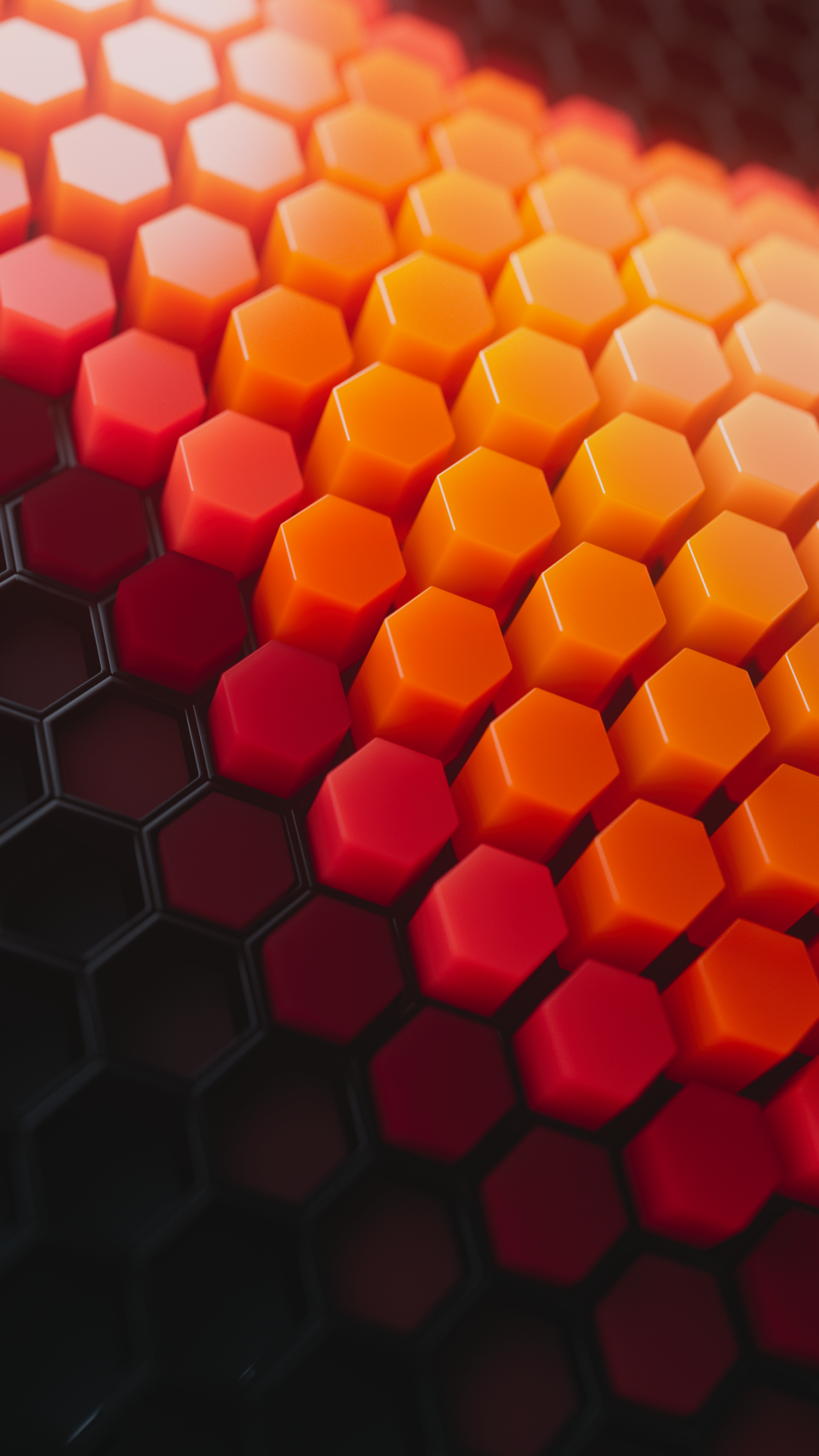 Hexagons Wallpaper 4K, Orange blocks