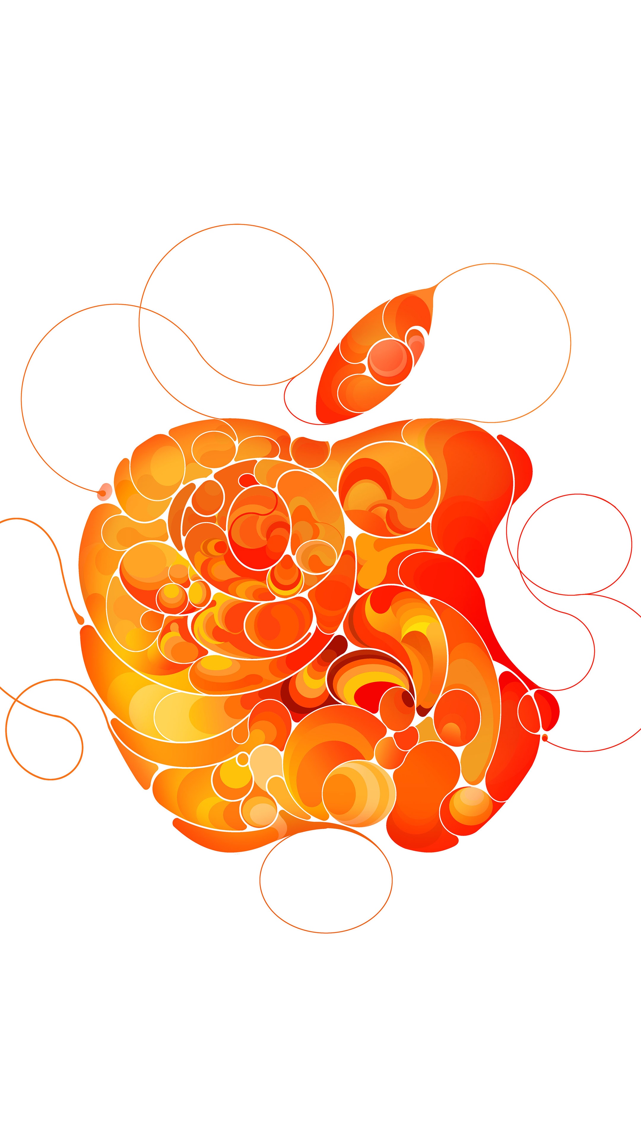 Apple Wallpaper 4K, Logo, Orange