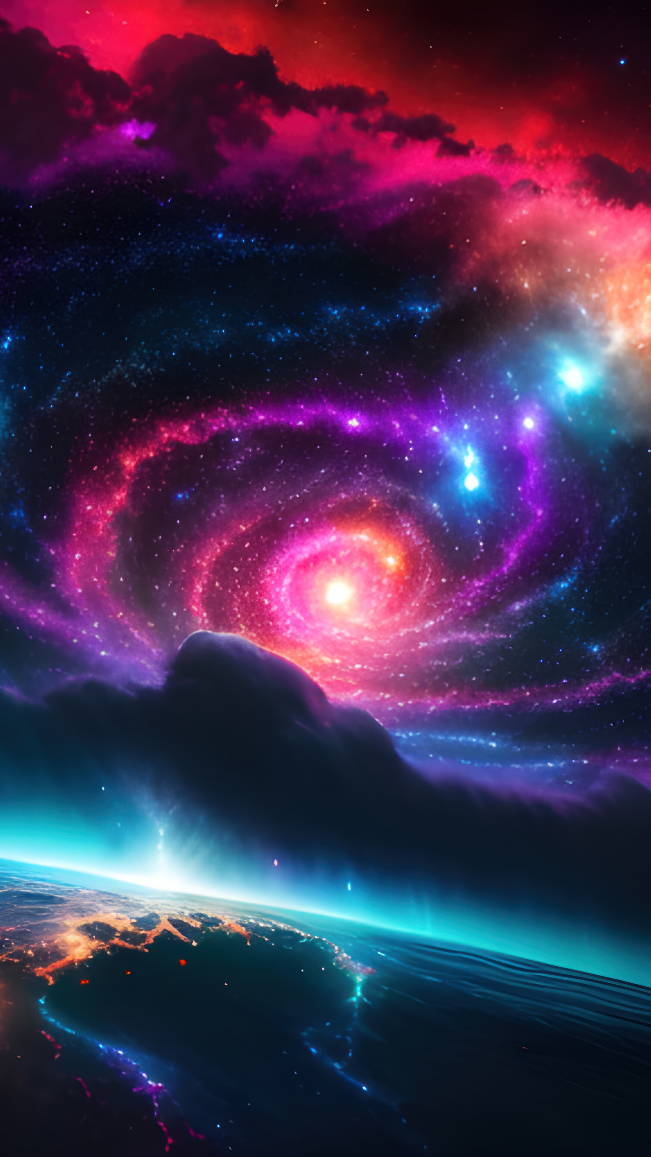 Outer Space Colorful Galaxy 4K