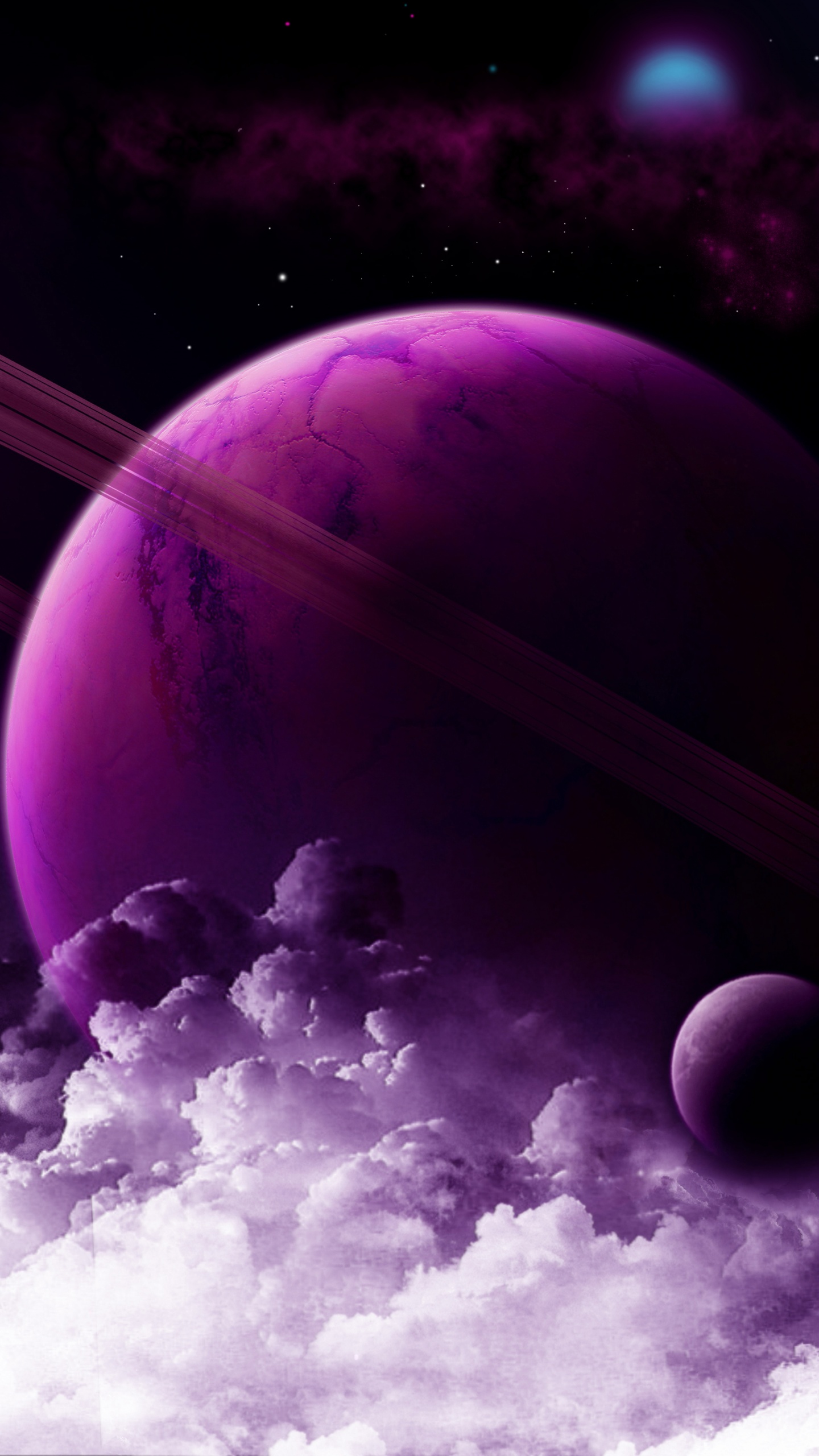 Purple Planet Wallpaper 4K, Saturn
