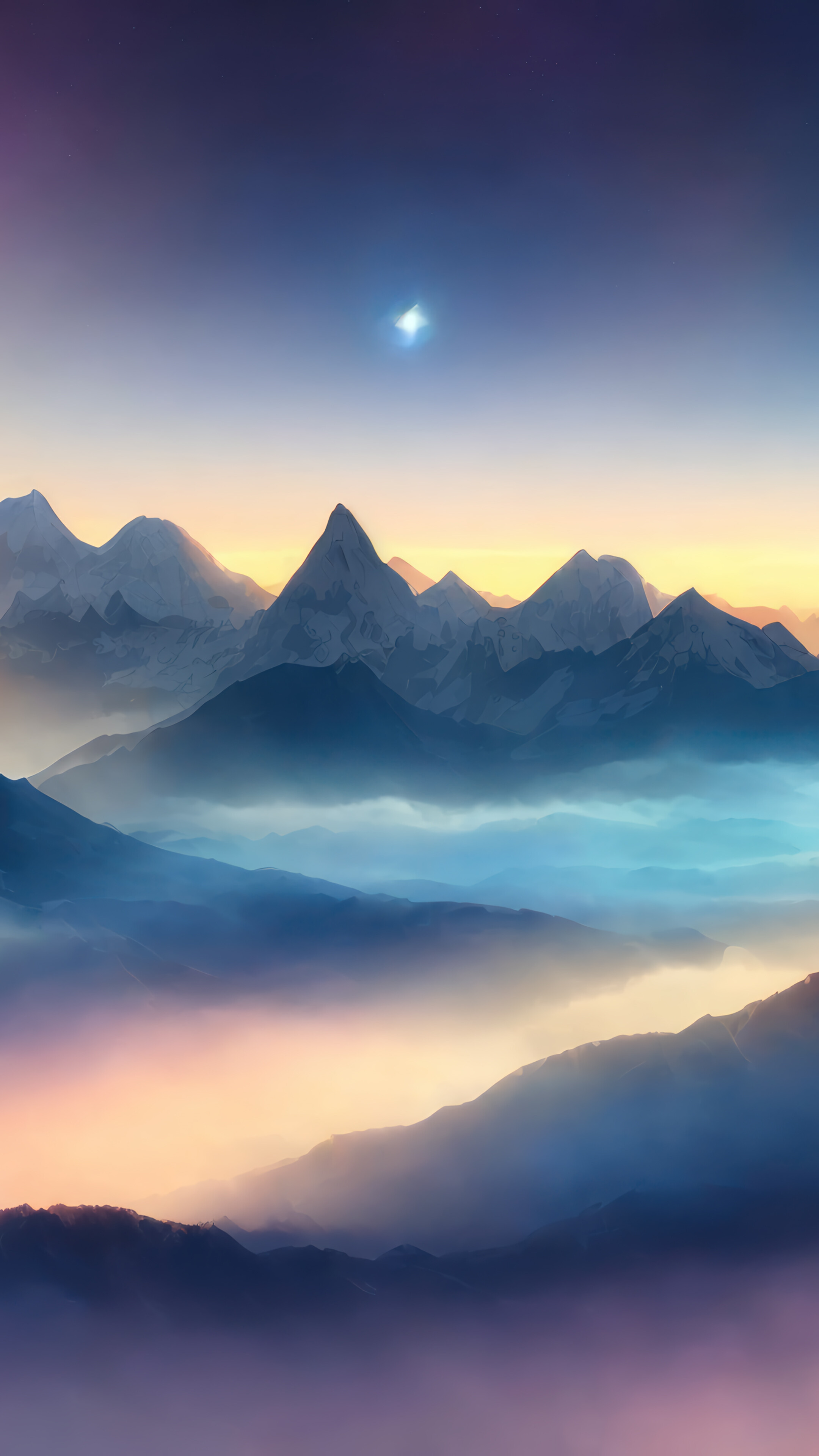 Mountains Scenery Fog Mist 4K Wallpaper