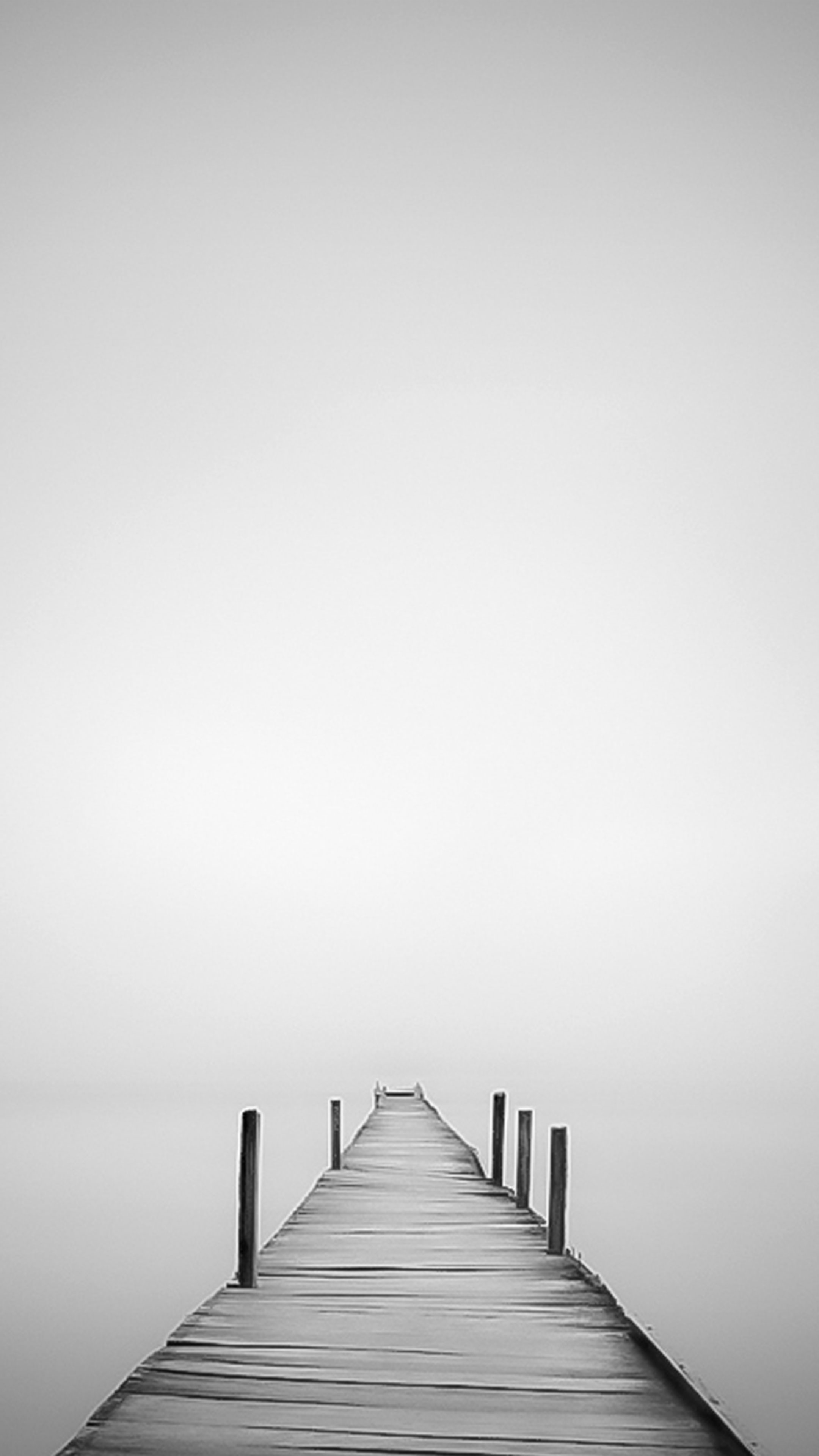 Pier in Mist Mobile Wallpaper