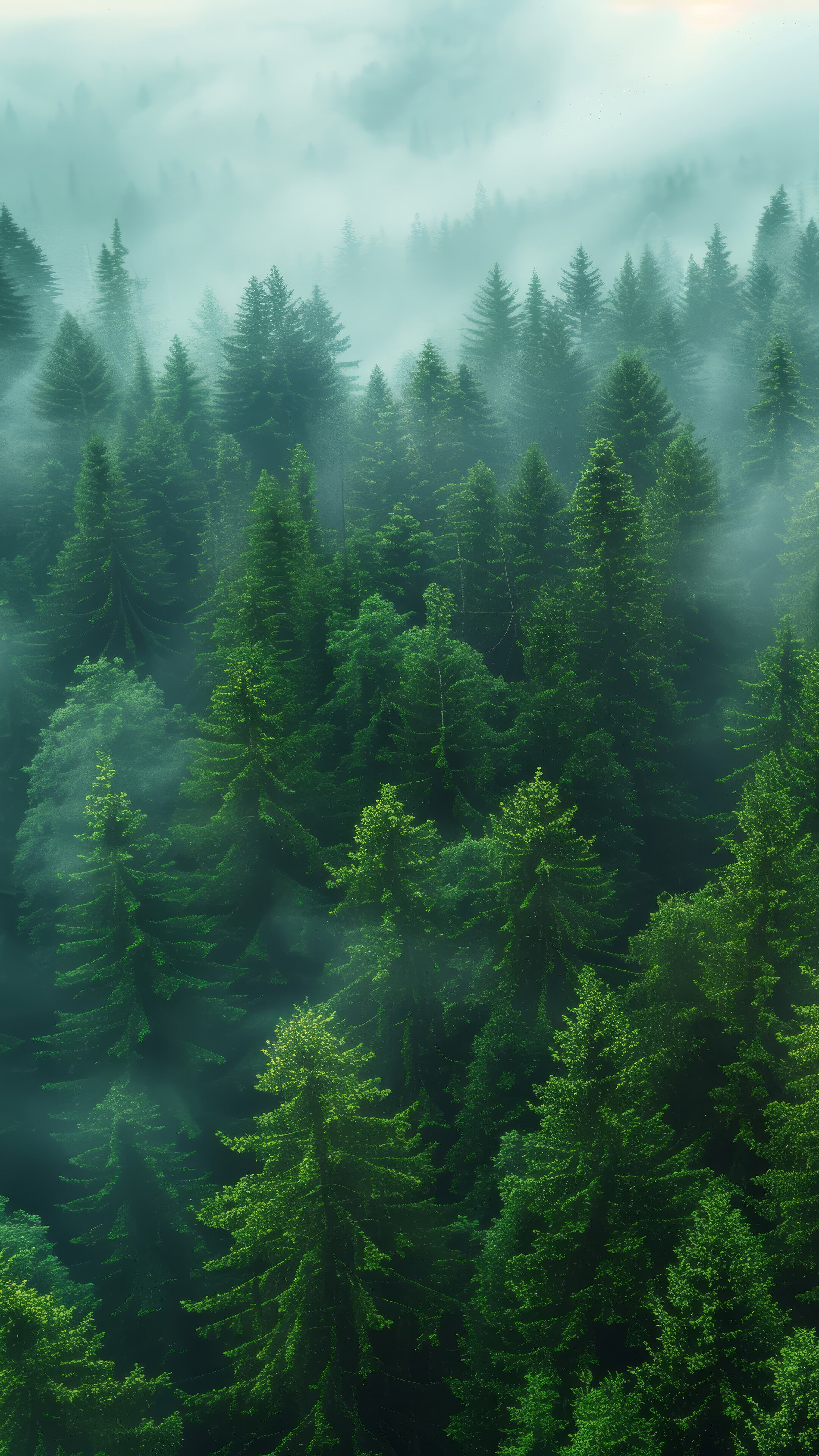 Forest Mist Scenery 4K Wallpaper iPhone