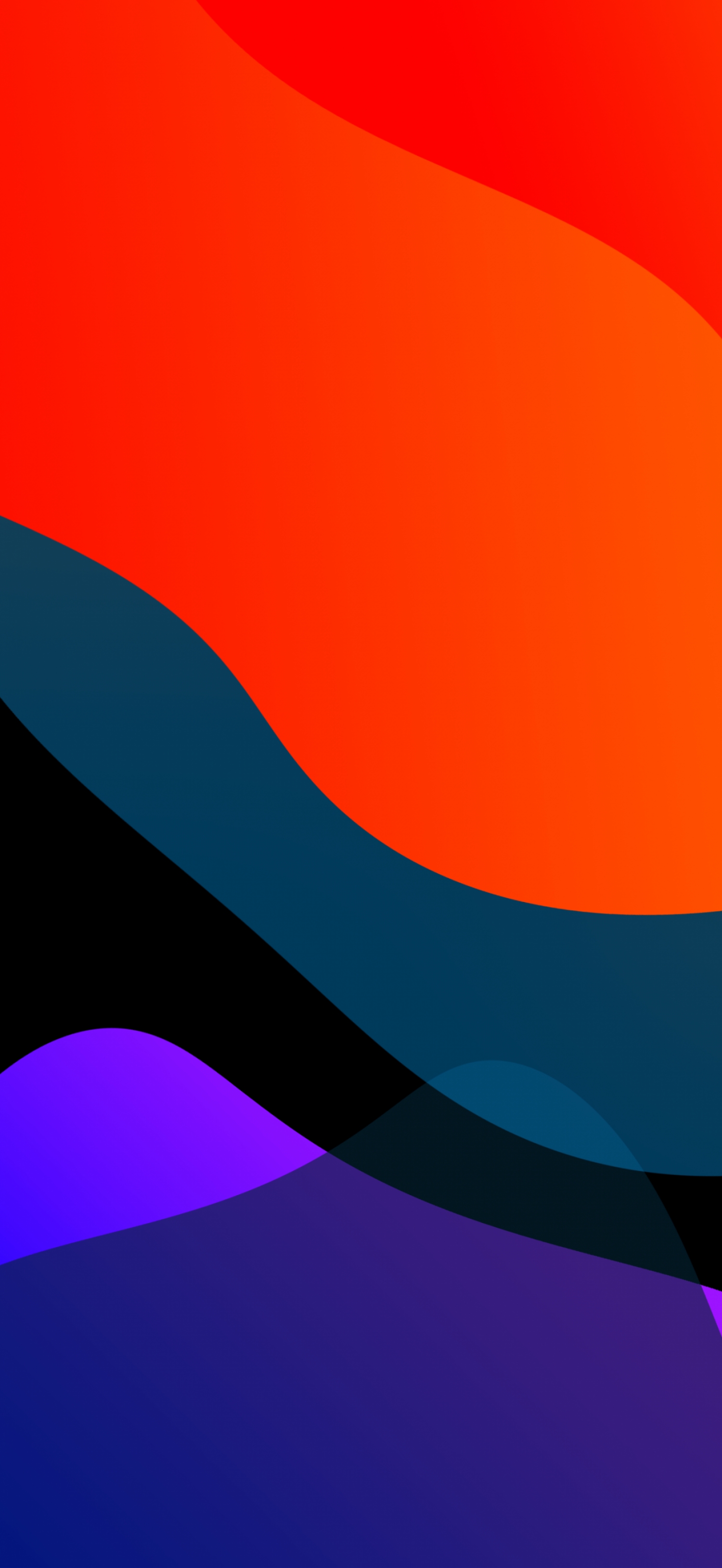 iOS 13 Stock Multicolor Black Wallpaper