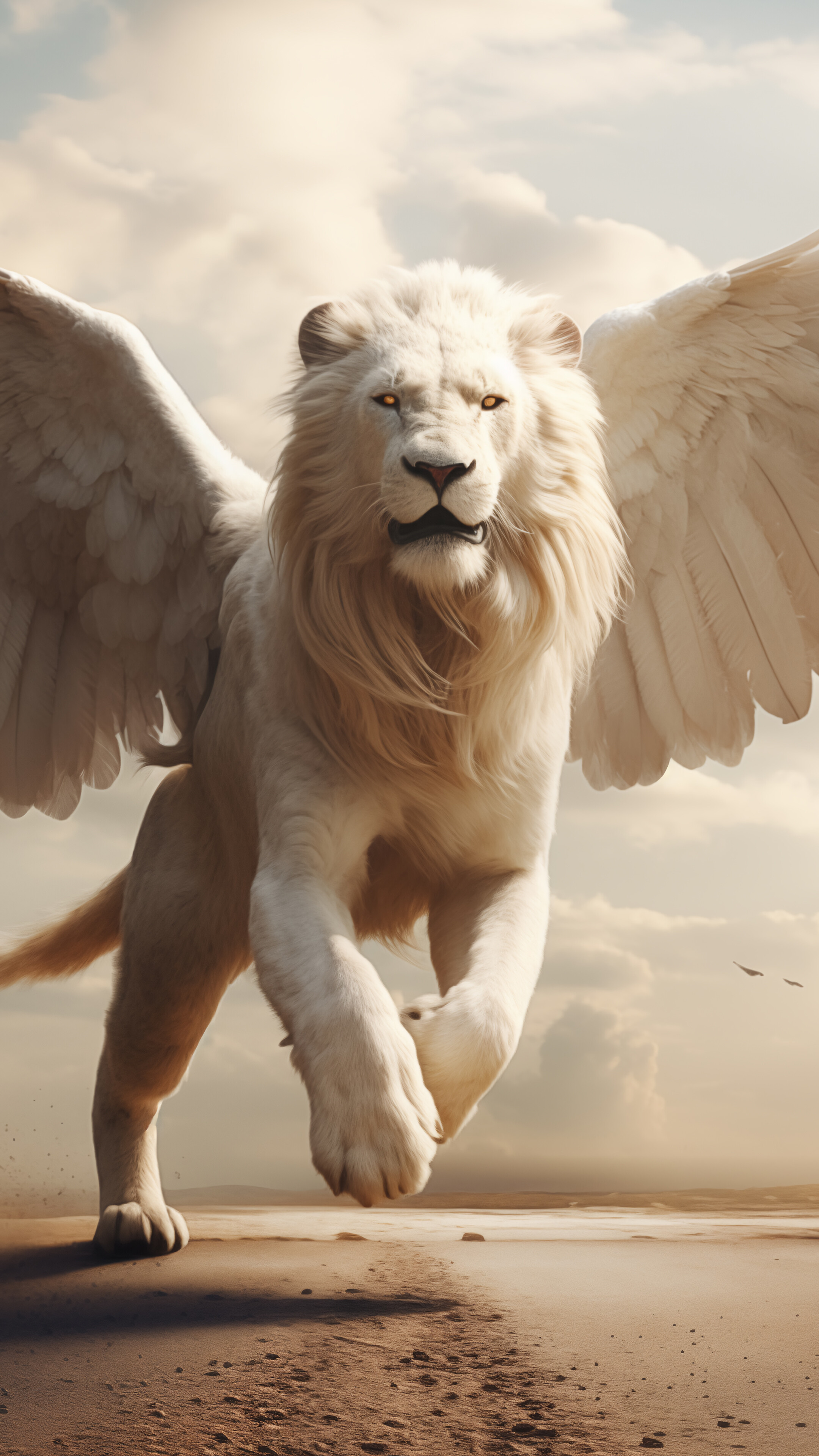 Lion Wings Fantasy 4K Wallpaper iPhone