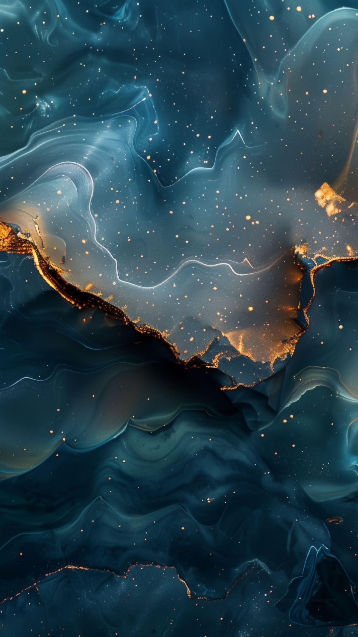 Abstract Blue And Gold Wallpaper