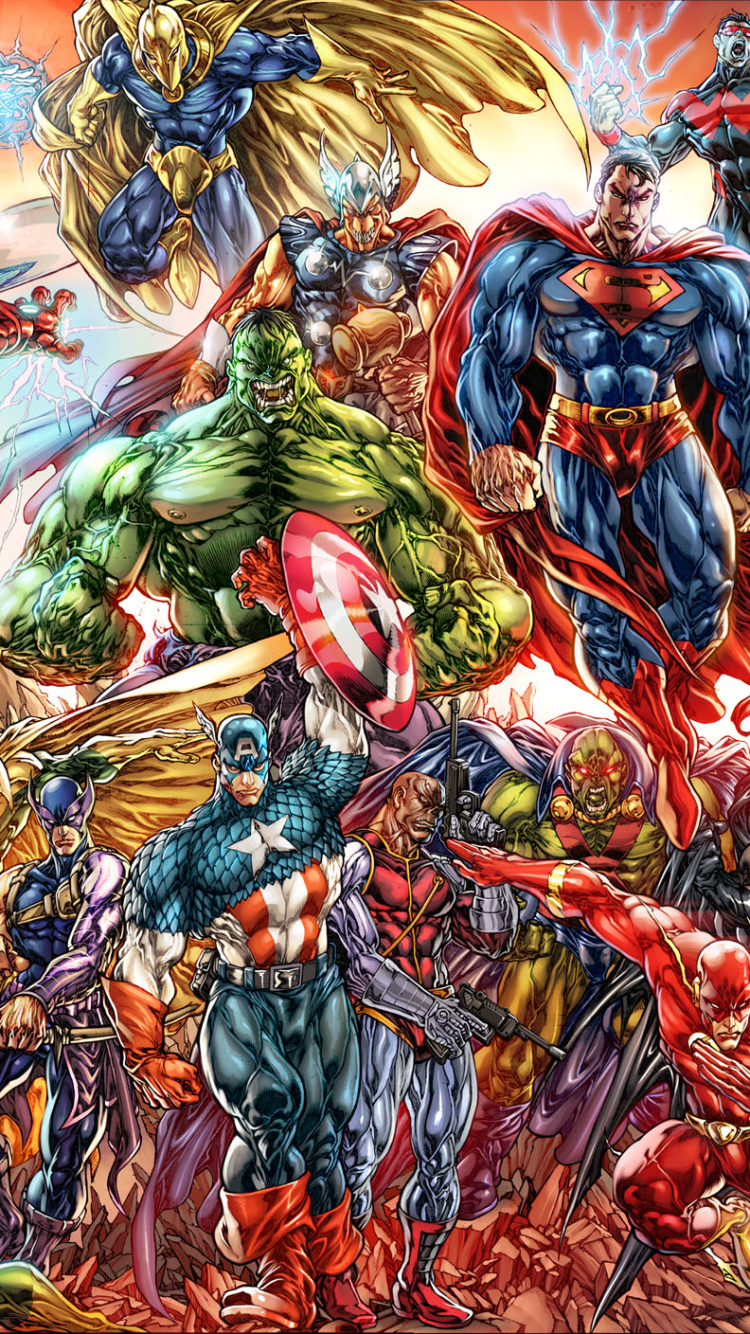 Download Comic Collage Phone Wallpaper